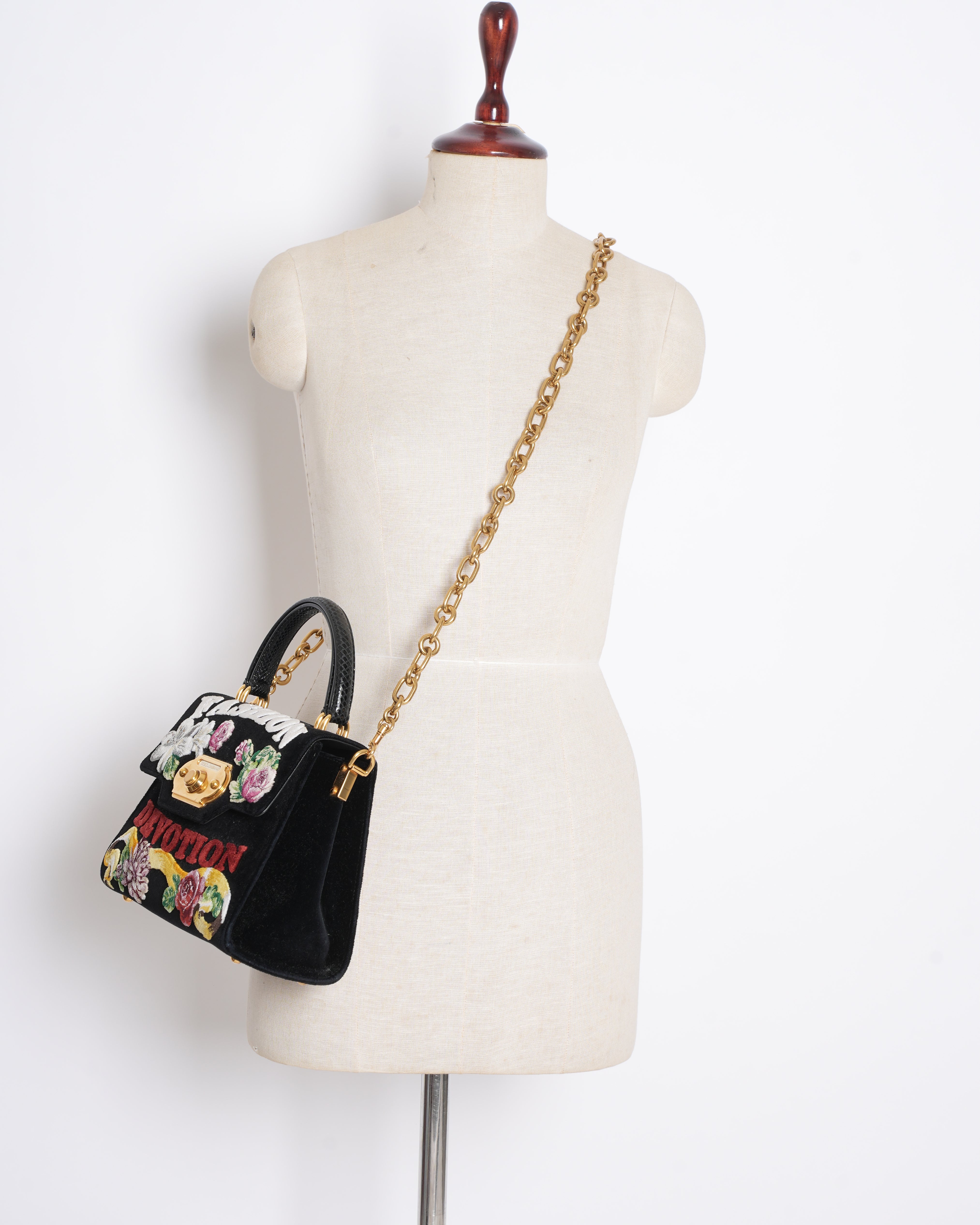 Dolce & Gabbana Velvet Top Handle Bag