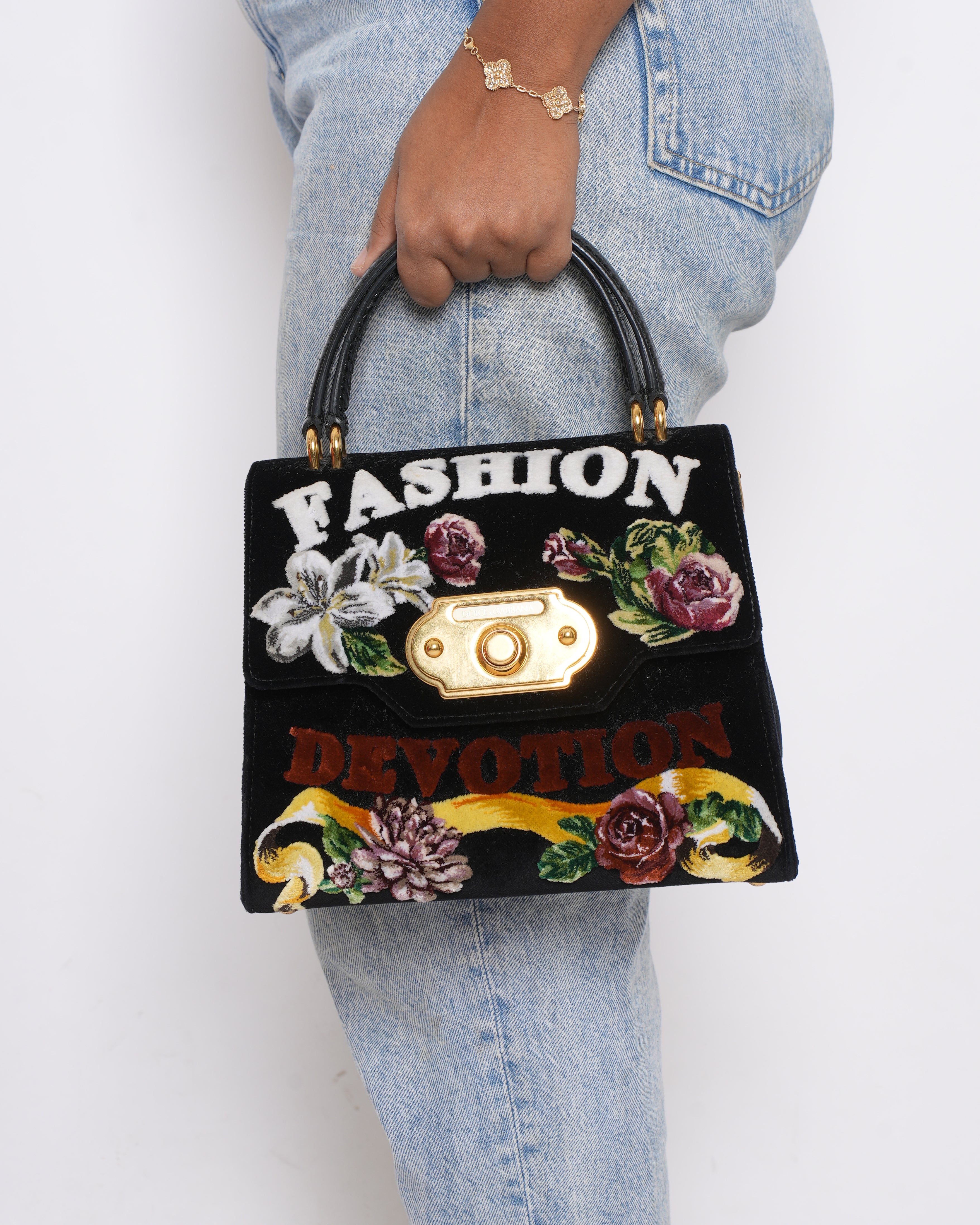 Dolce & Gabbana Velvet Top Handle Bag