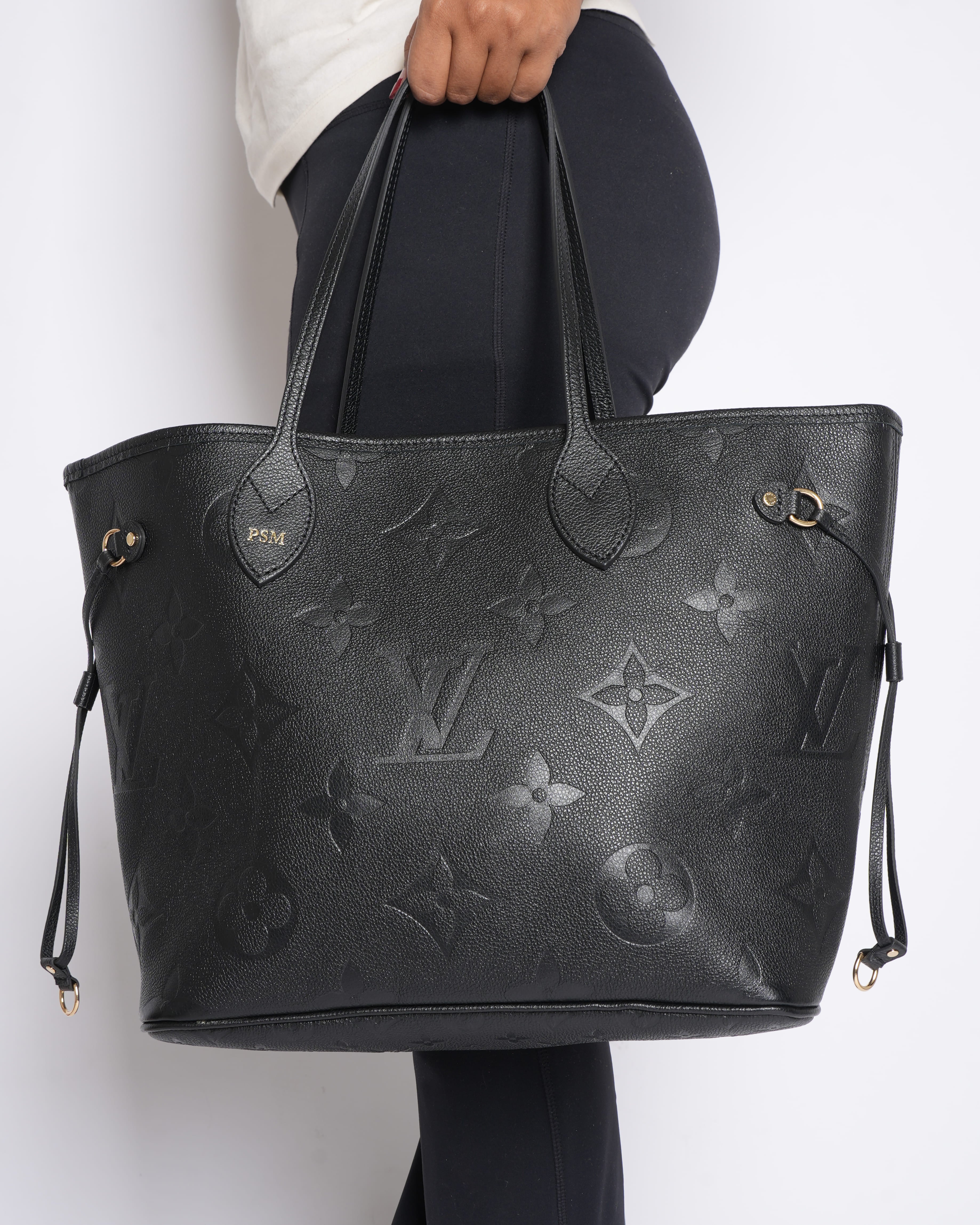 New Louis Vuitton Neverfull MM Monogram Empreinte Leather Bag