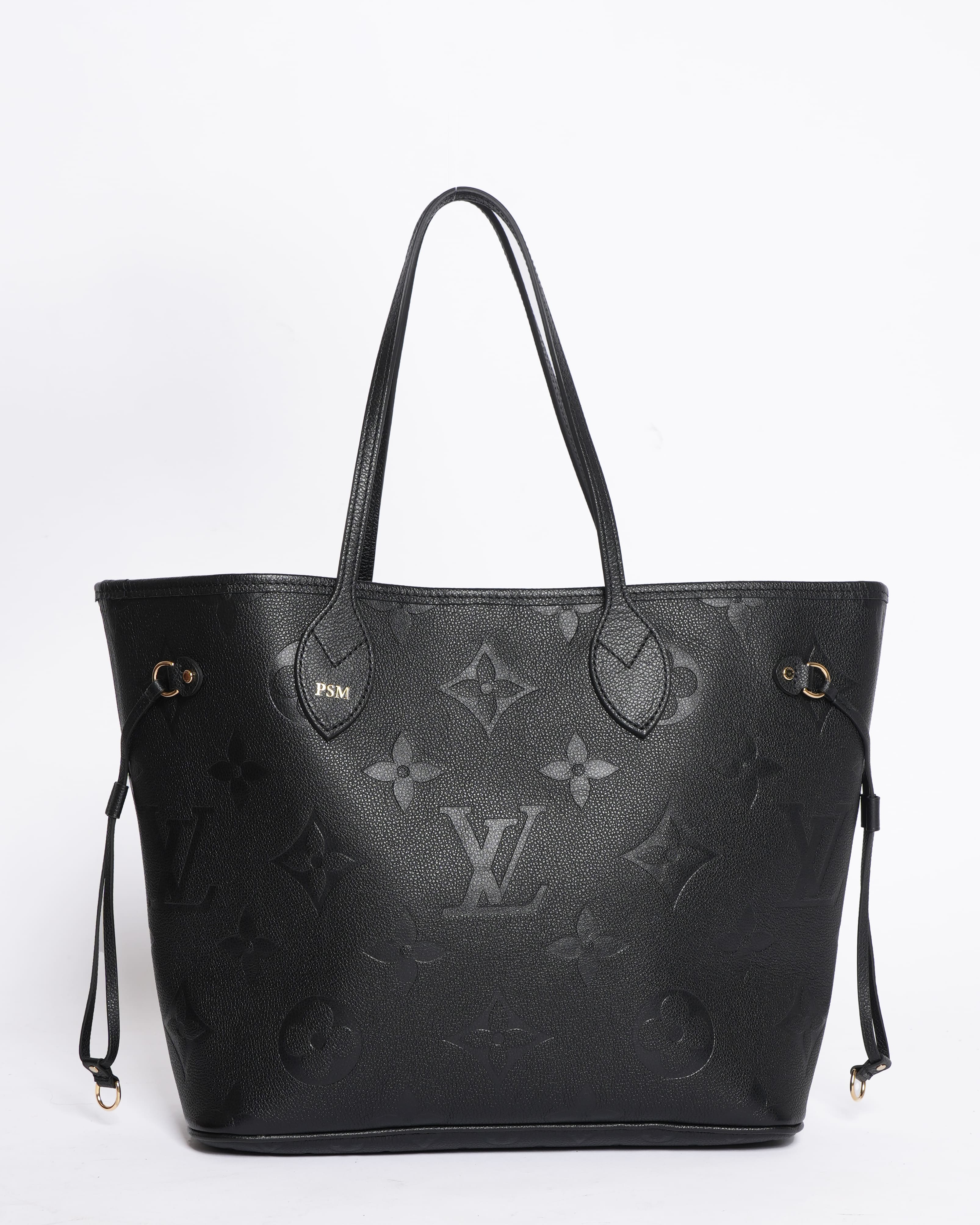 New Louis Vuitton Neverfull MM Monogram Empreinte Leather Bag
