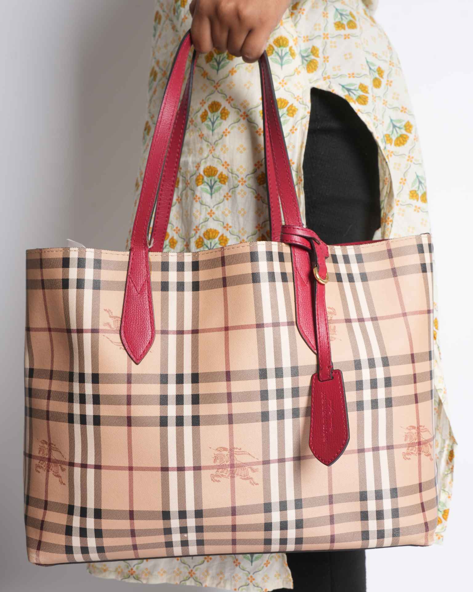 Burberry Haymarket Reversible Tote Bag