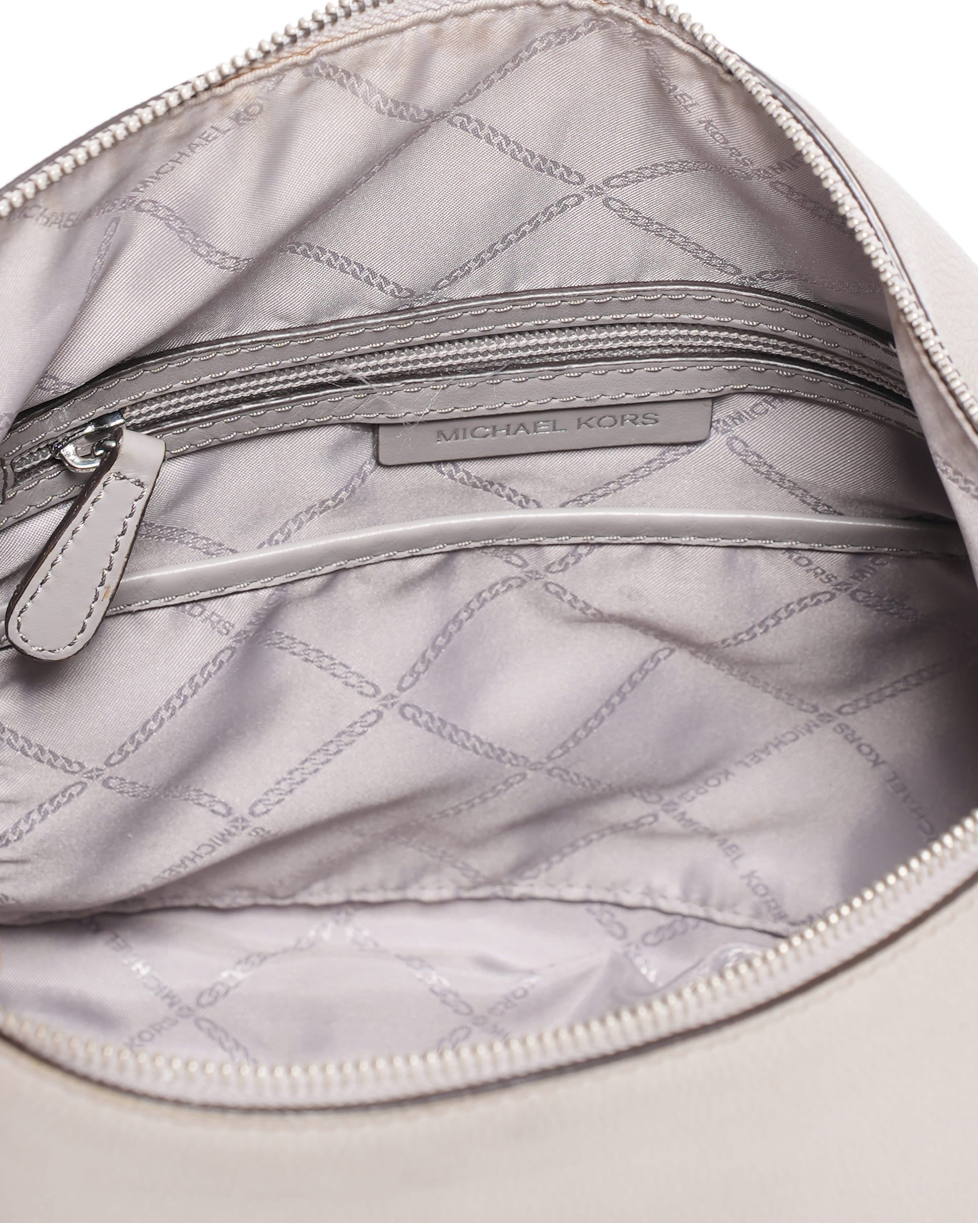 Michael Kors Grey Leather Shoulder Bag