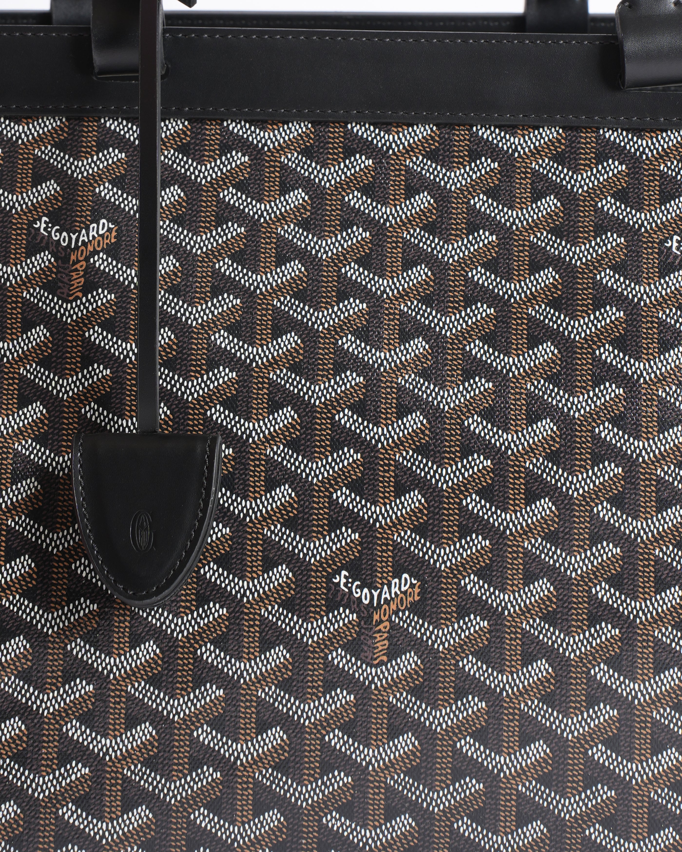 Goyard Black Chevron Coated Canvas PM Bellechasse Tote Bag