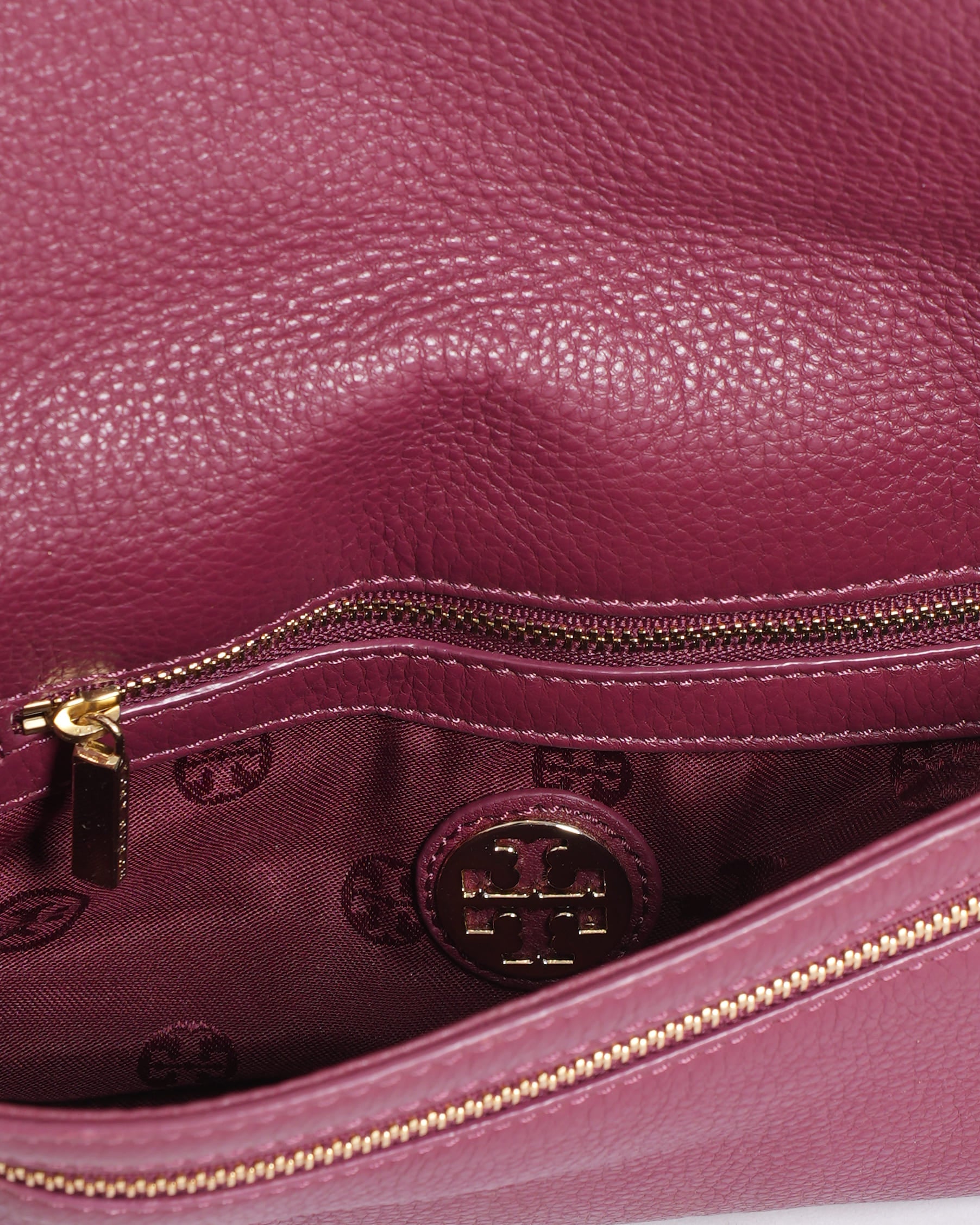 Tory Burch Flap Clutch In Maroon