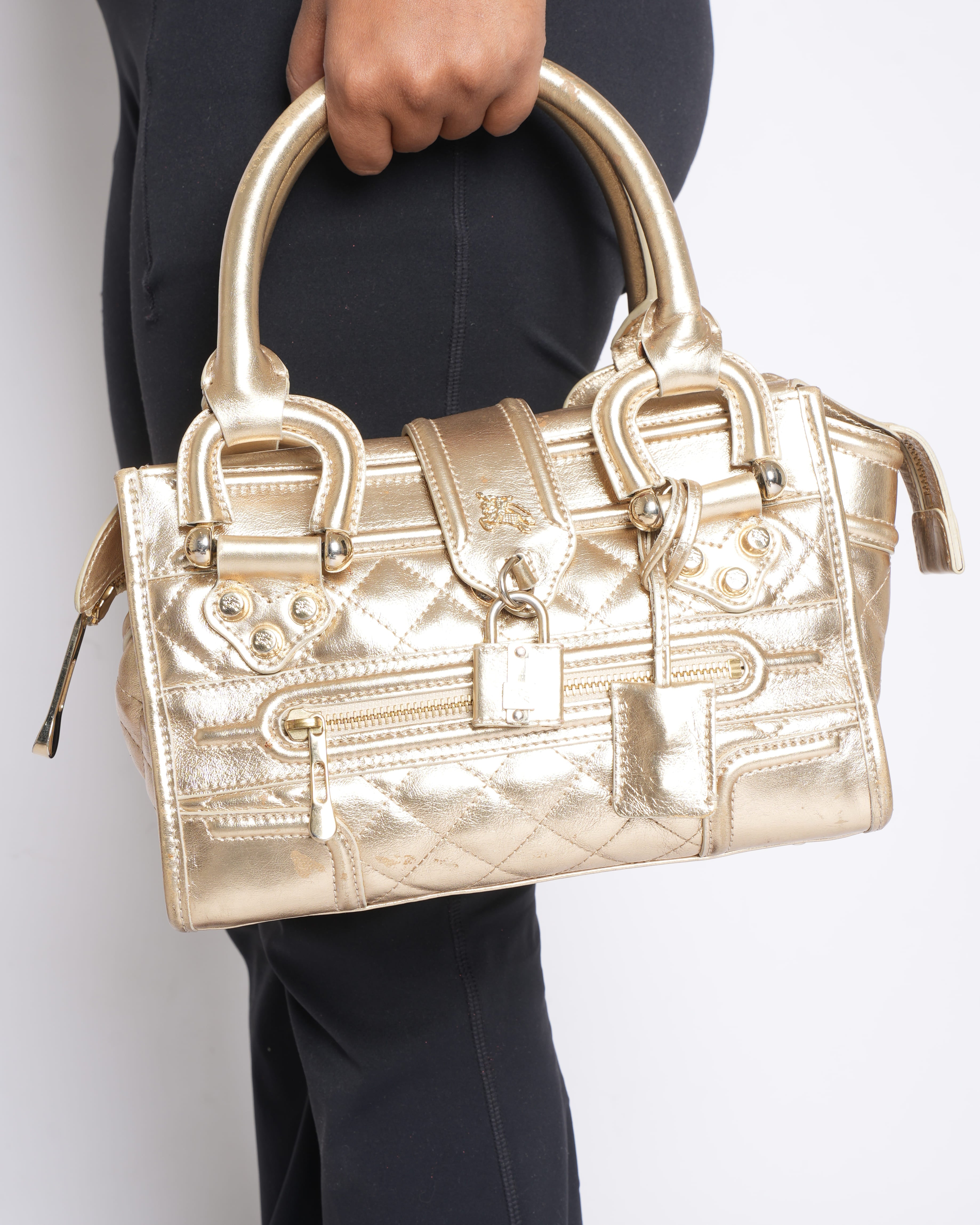 Burberry Gold Top Handle Bag