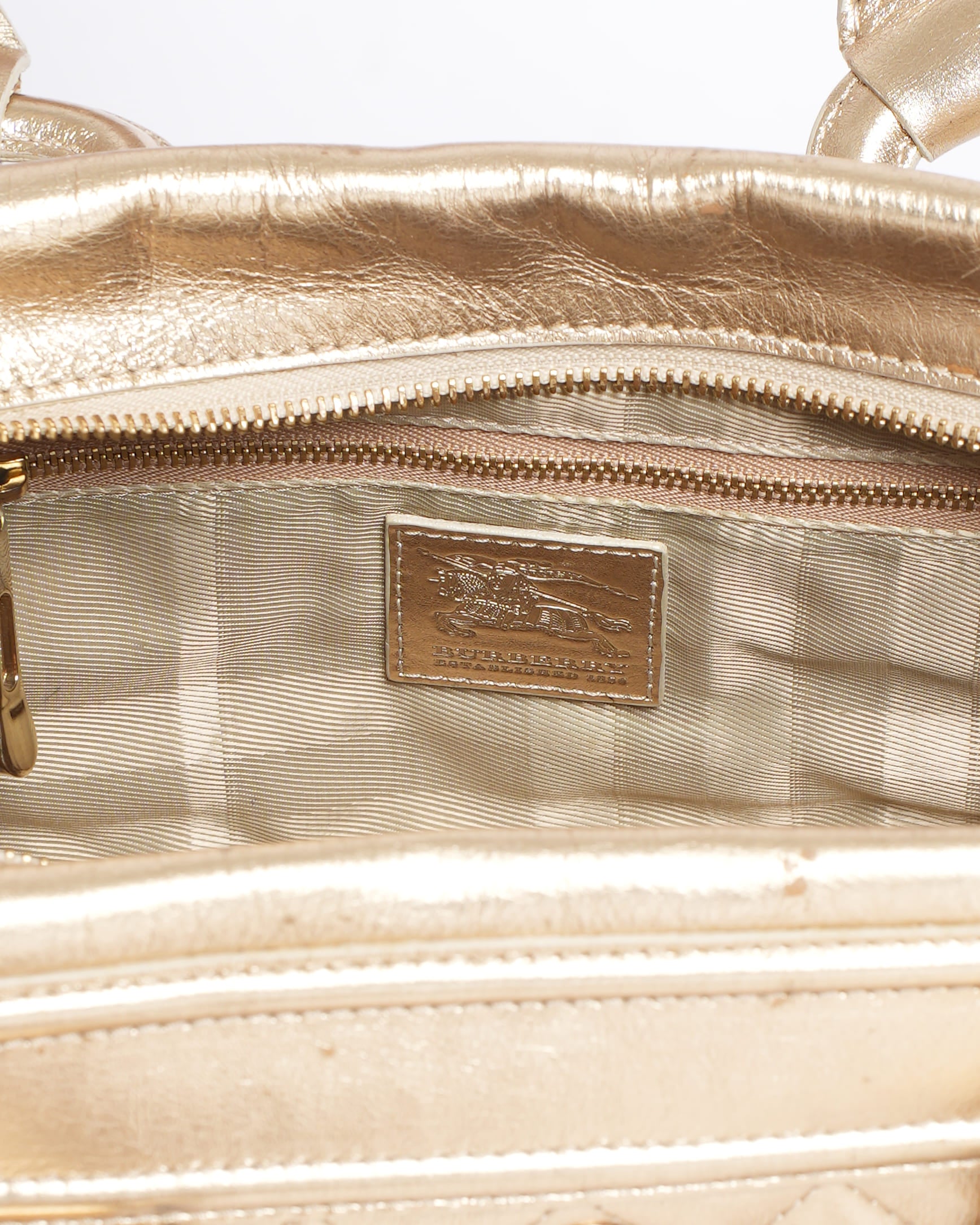 Burberry Gold Top Handle Bag