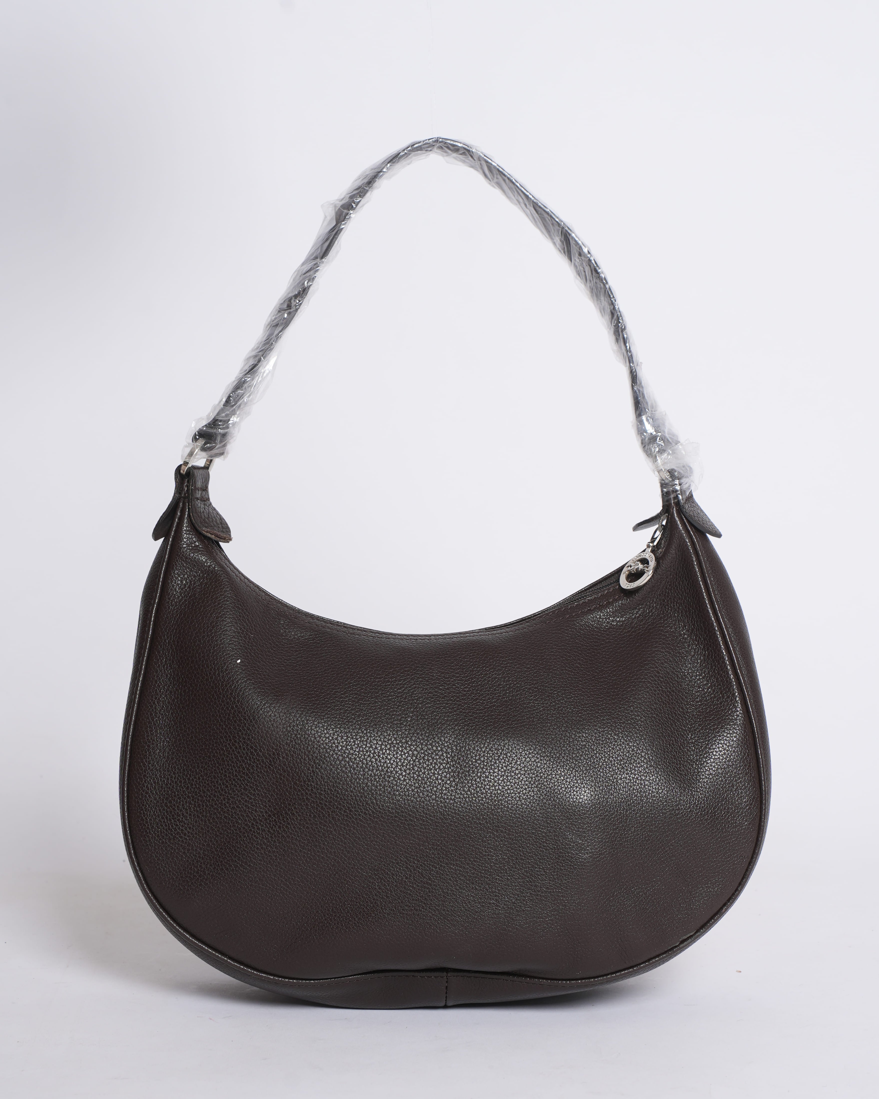 New Longchamp brown leather shoulder bag