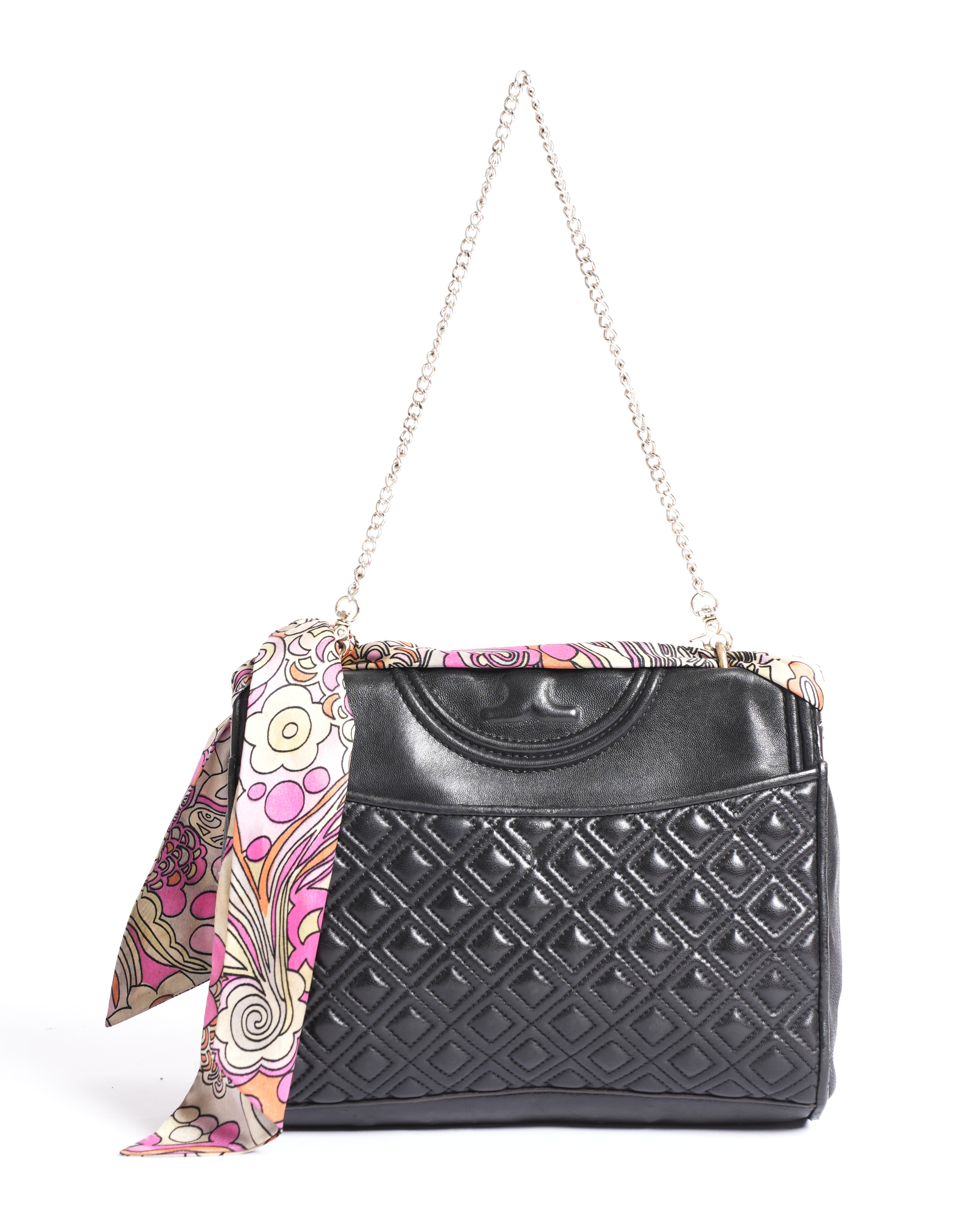 Tory Burch Fleming Convertible Shoulder Bag In Black