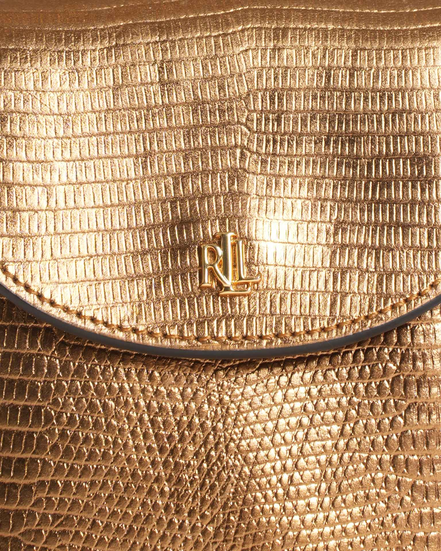 Ralph Lauren Gold  Animal-Embossed Phone Sling Crossbody