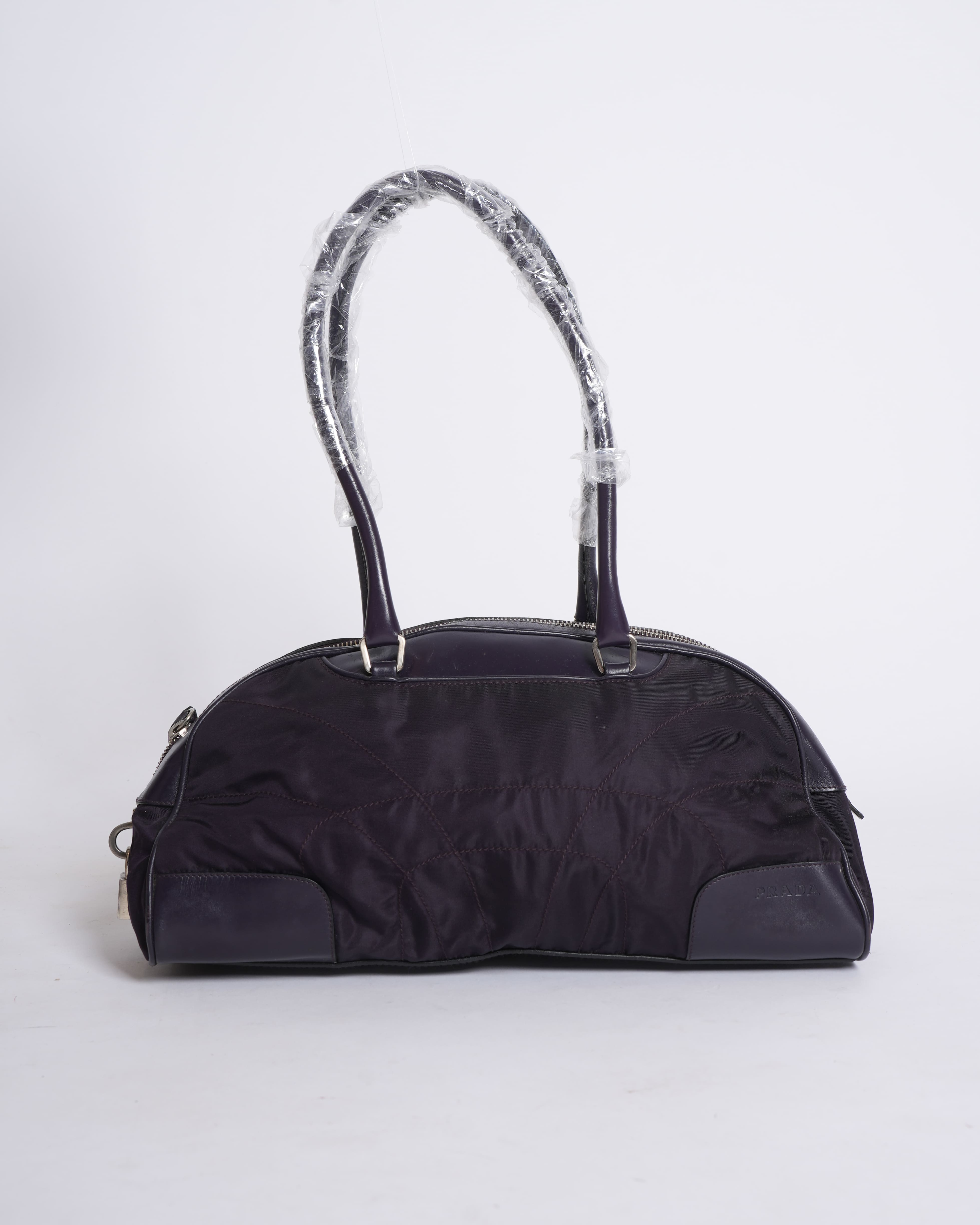 Prada logo tessuto nylon mini boston bag