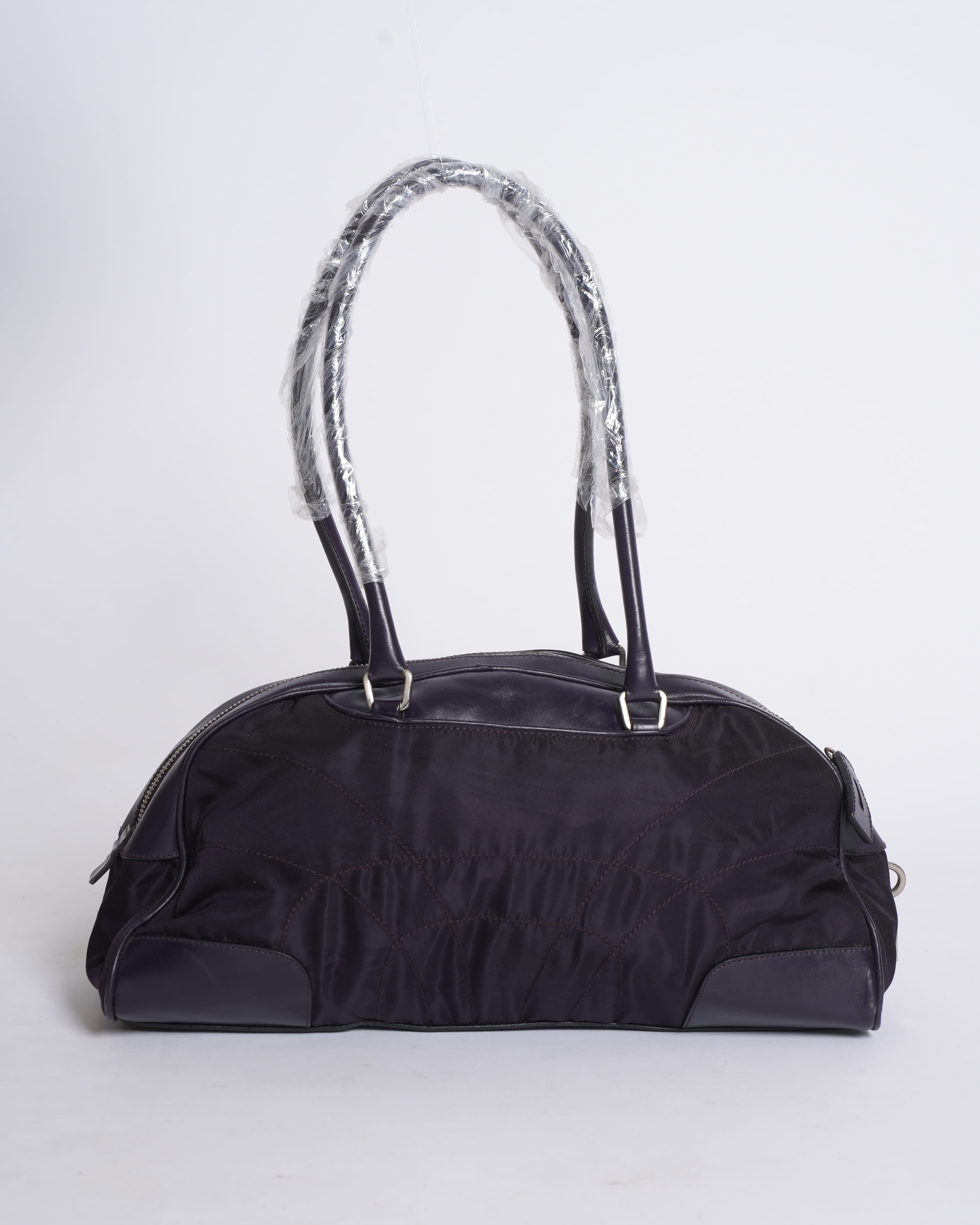 Prada logo tessuto nylon mini boston bag