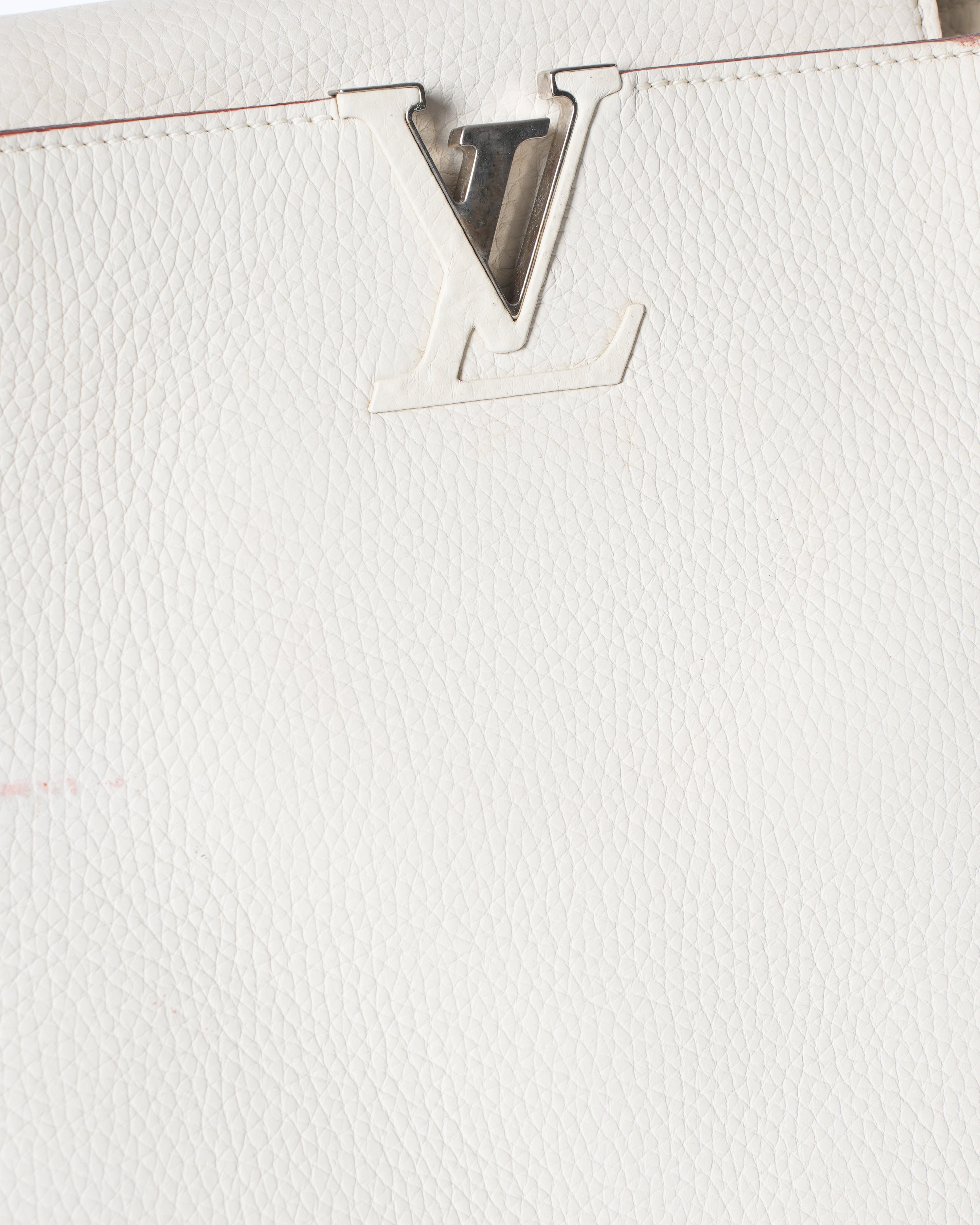 LV Capucine Galet Bag In White