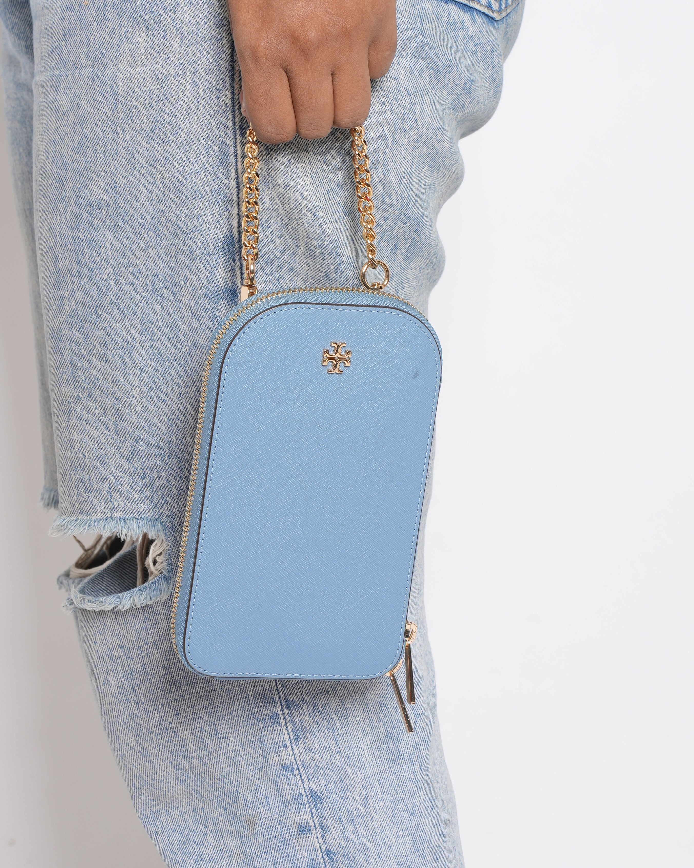 Tory Burch Emerson Phone Crossbody in leather