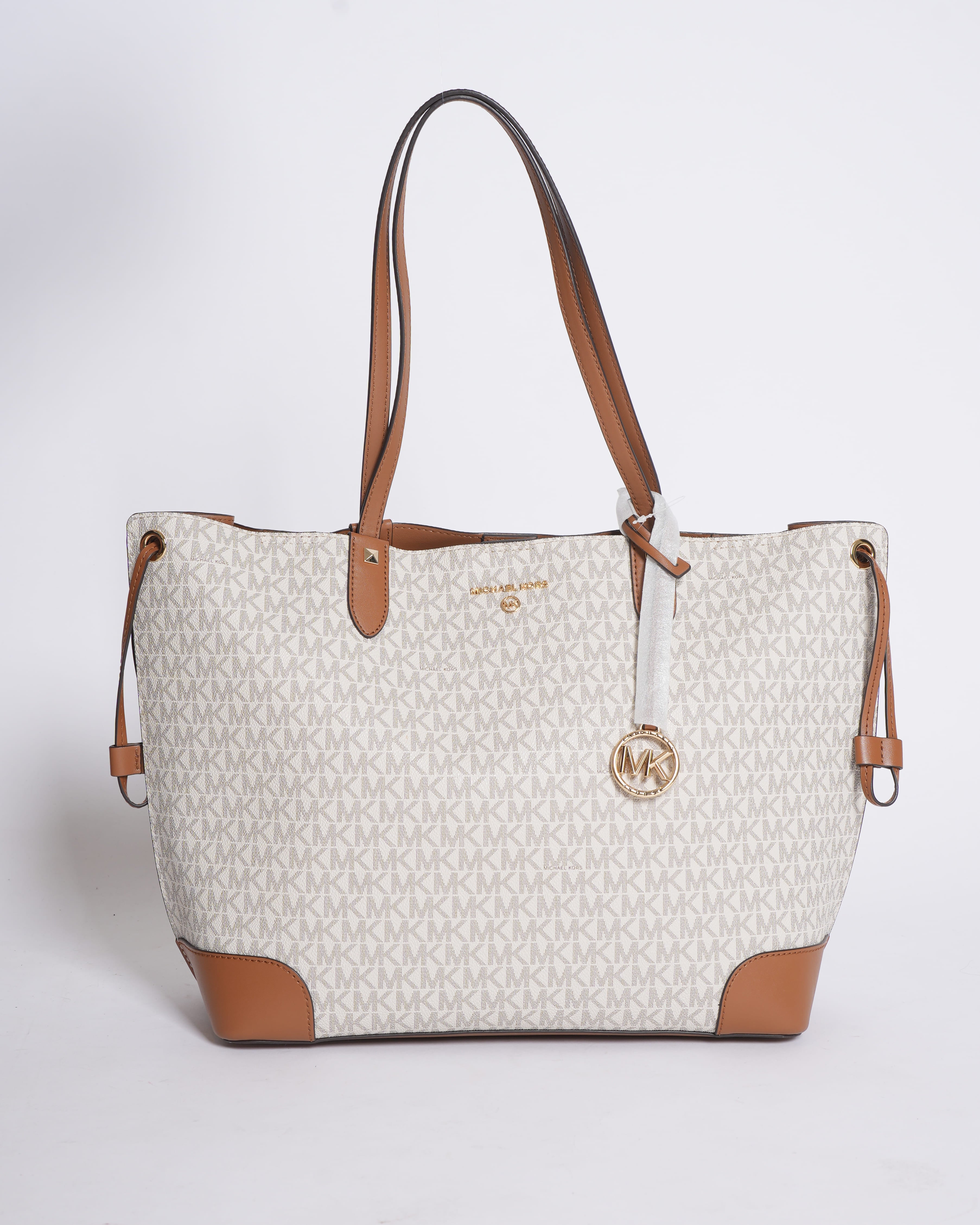 New Michael Kors Monogram Tote in White