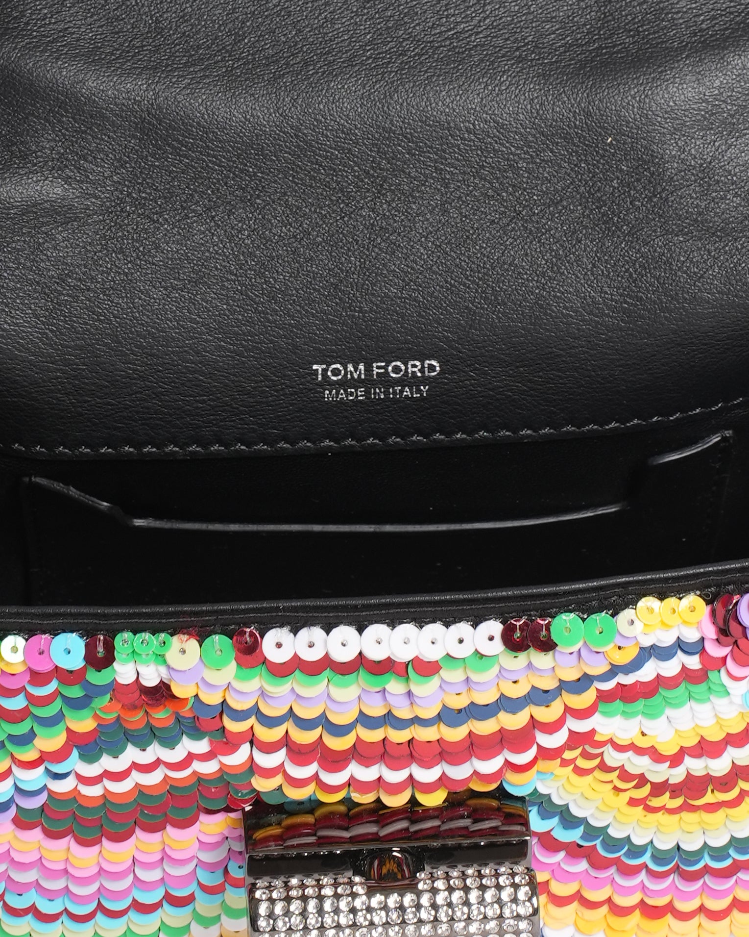 Tom Ford Natalia Chain Shoulder Bag In Sequin With Crystals Mini