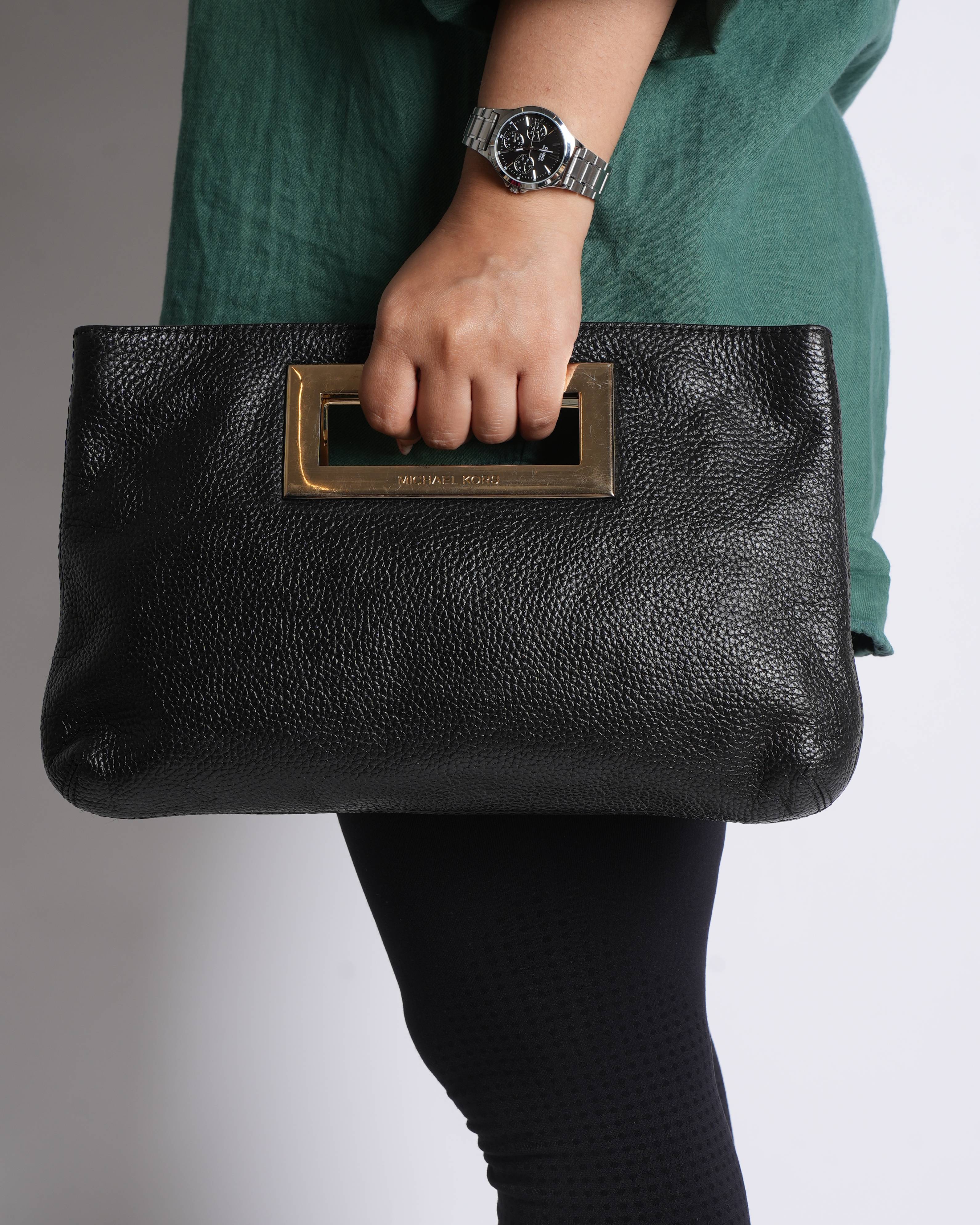 Michael Kors Black Grain Leather Handbag