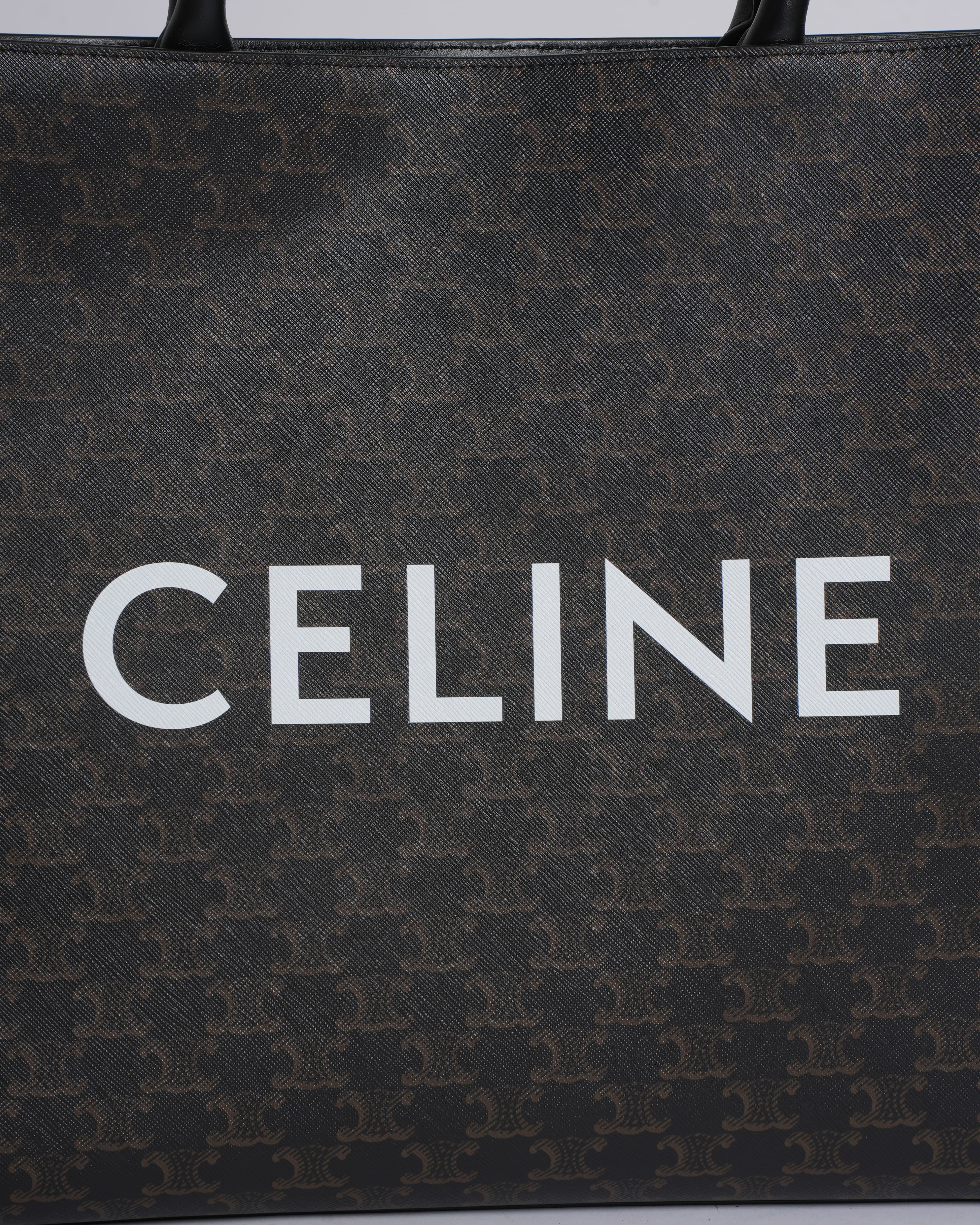 New Celine Triomphe Logo Tote in Brown