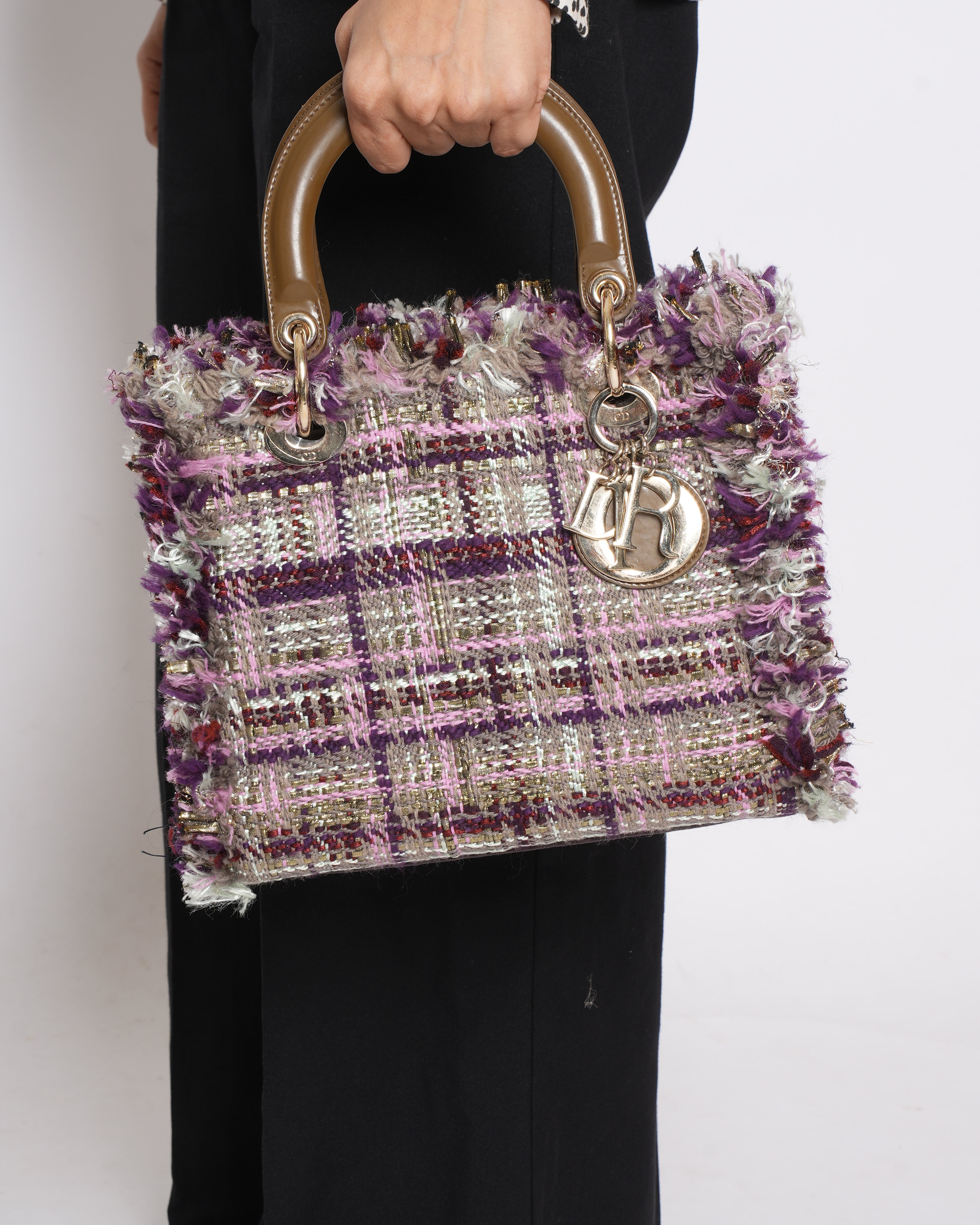 Christian Dior Tweed Lady Dior Medium Bag