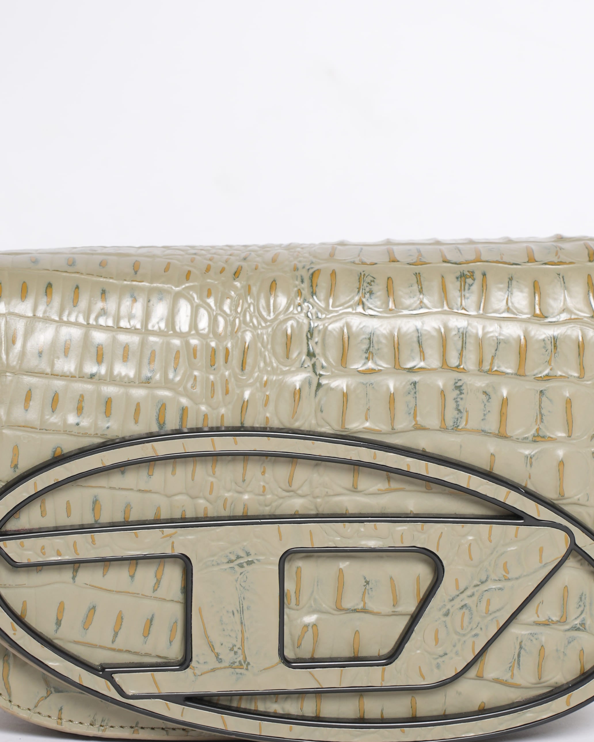 Diesel 1DR Croco Print & Embossed Top Handle Shoulder Bag