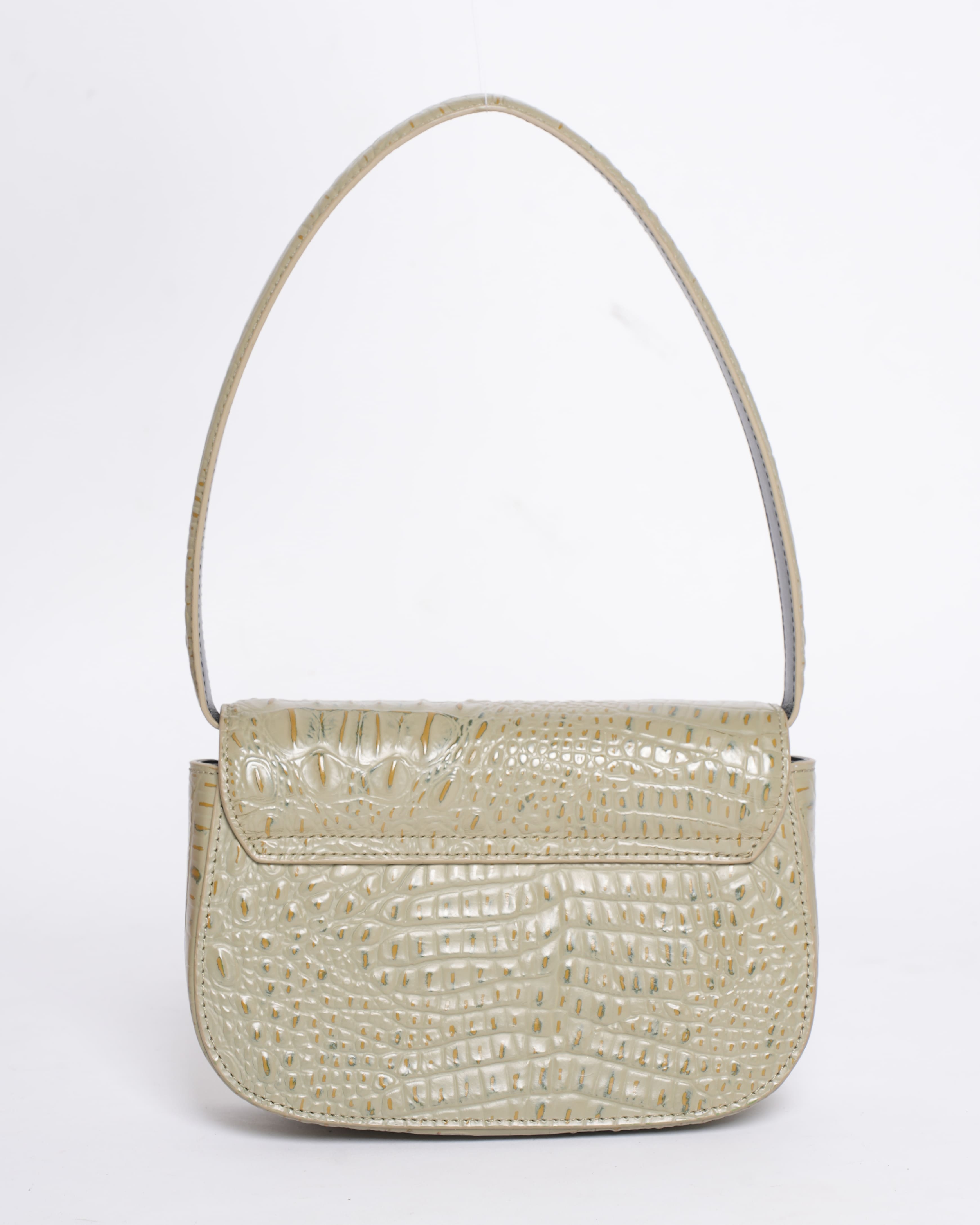 Diesel 1DR Croco Print & Embossed Top Handle Shoulder Bag