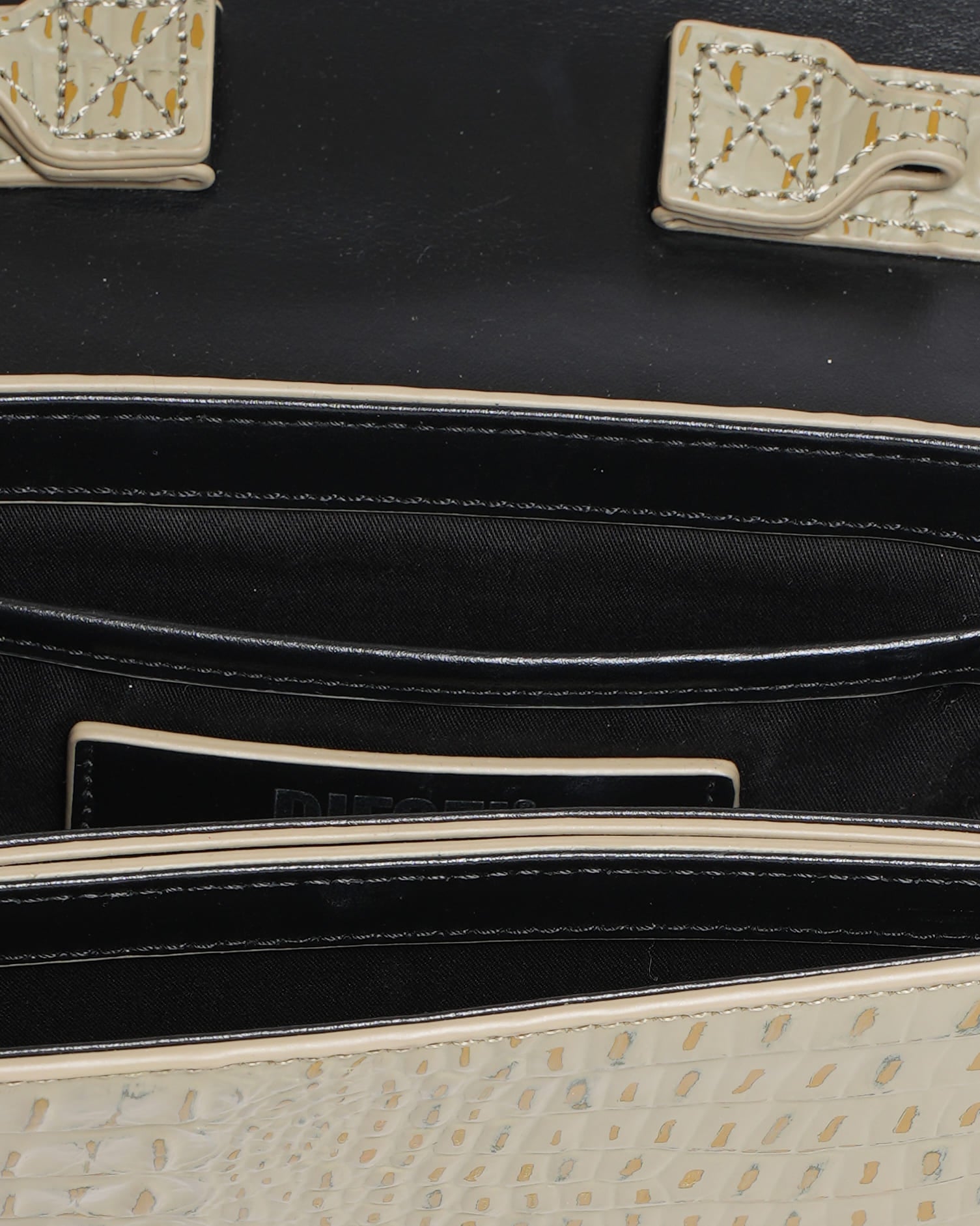 Diesel 1DR Croco Print & Embossed Top Handle Shoulder Bag