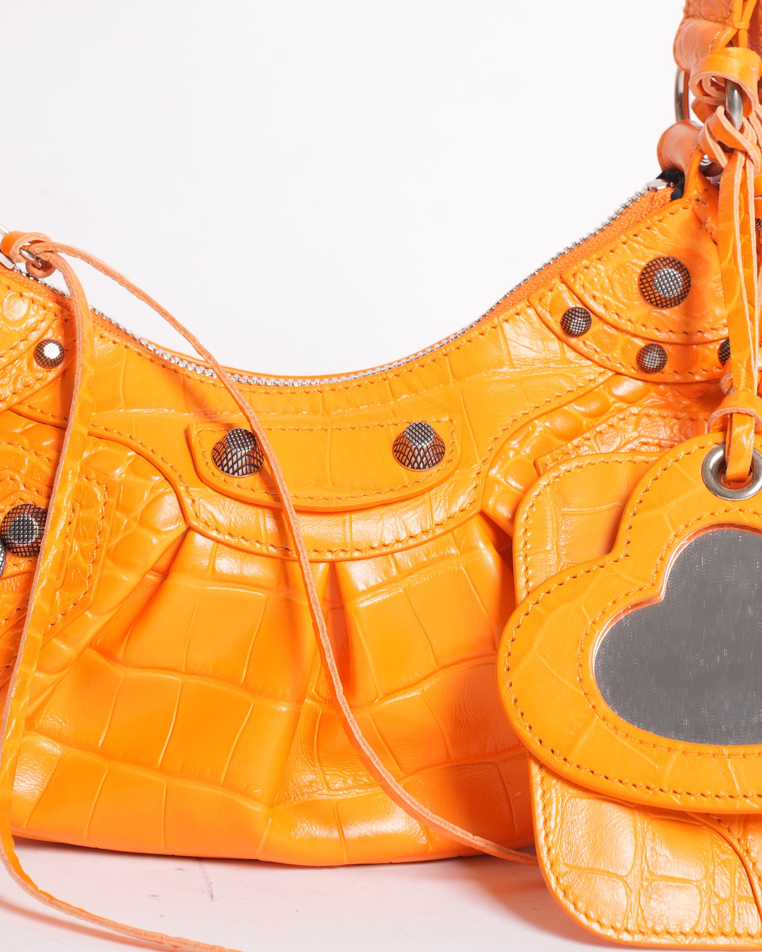 New Balenciaga XS Le Cagole Shoulder Bag In Fluo Orange
