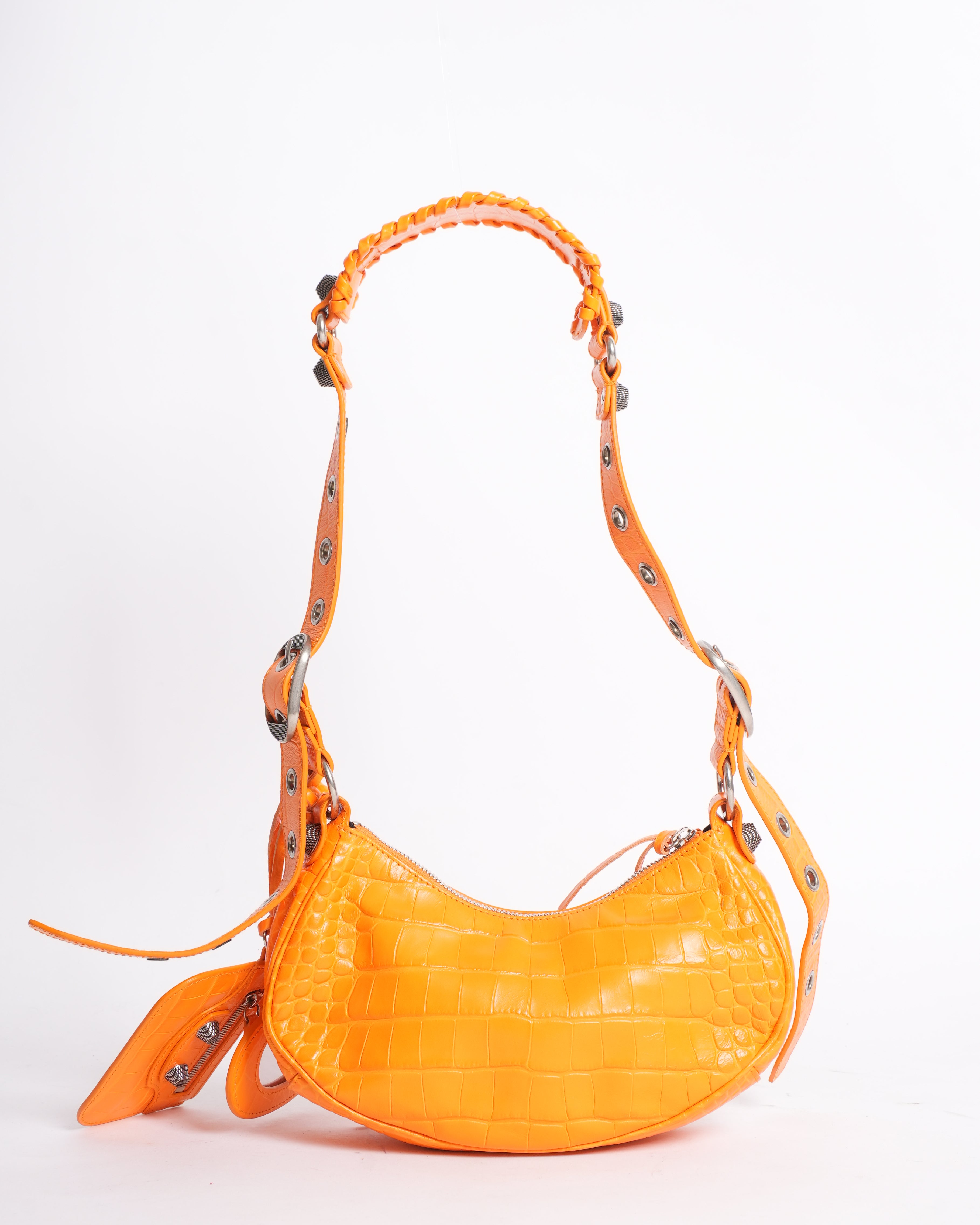 New Balenciaga XS Le Cagole Shoulder Bag In Fluo Orange