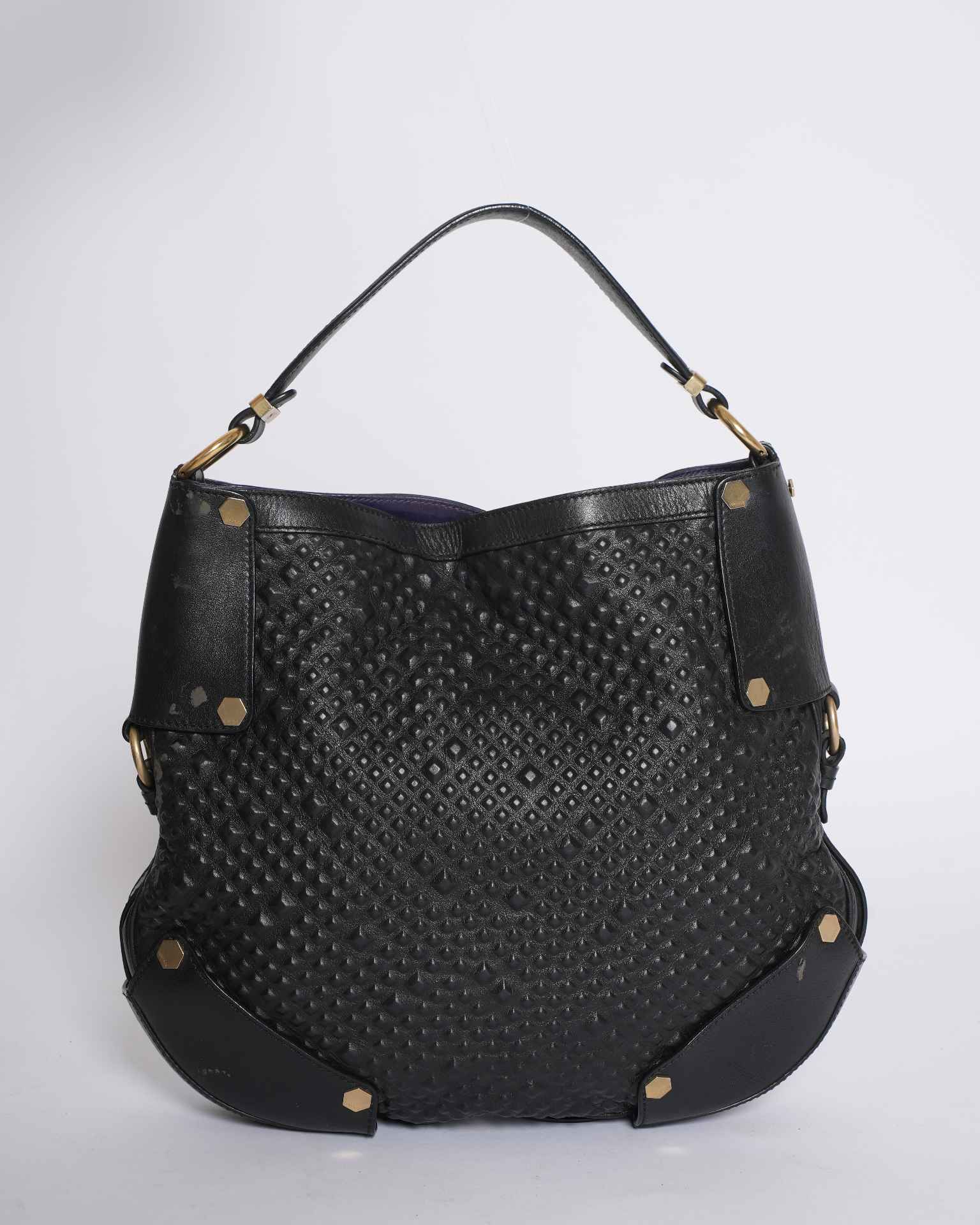 Versace Leather Hobo Bag In Black