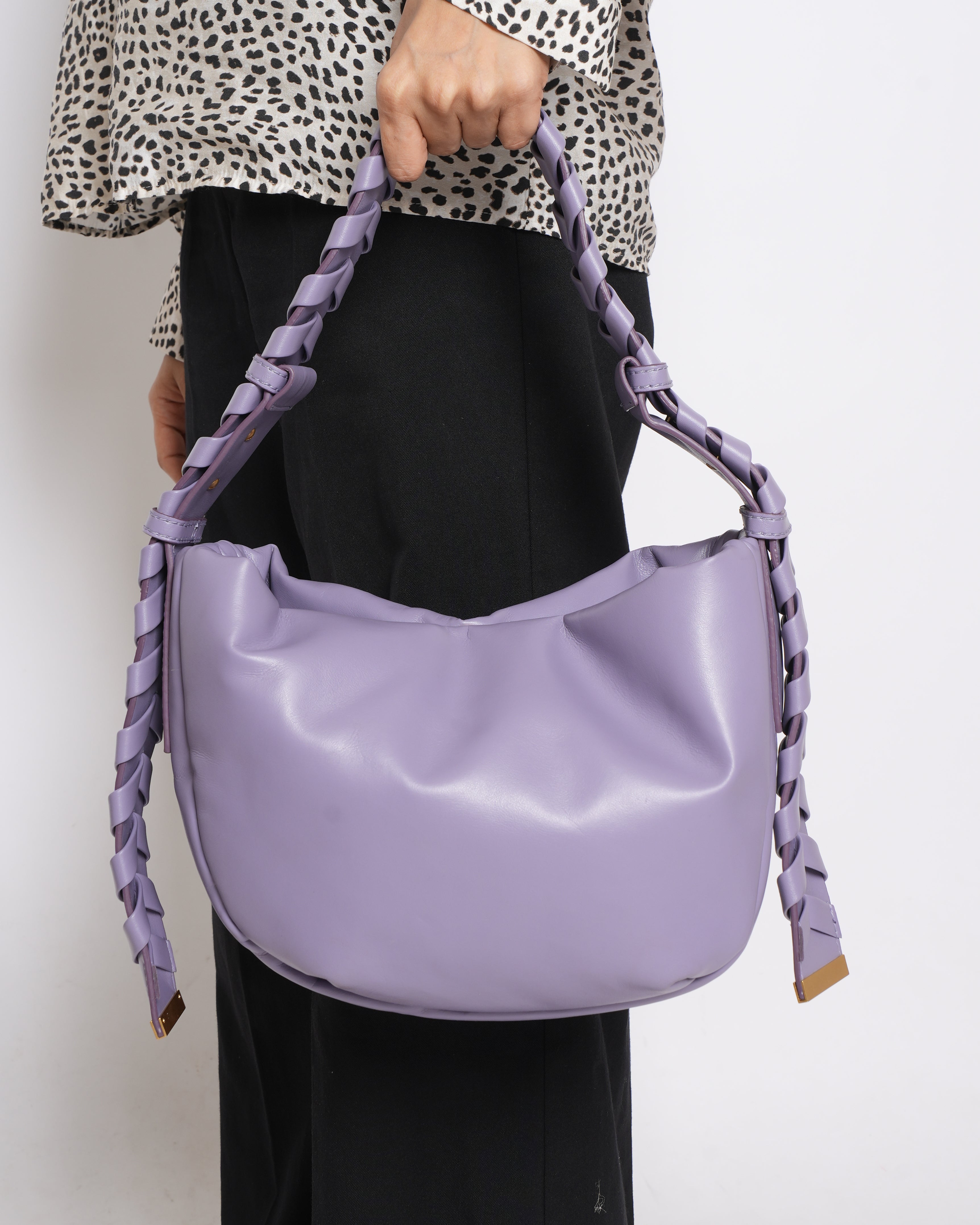 NEW Stella McCartney Hobo Puffy Small Shoulder Bag In Lilac