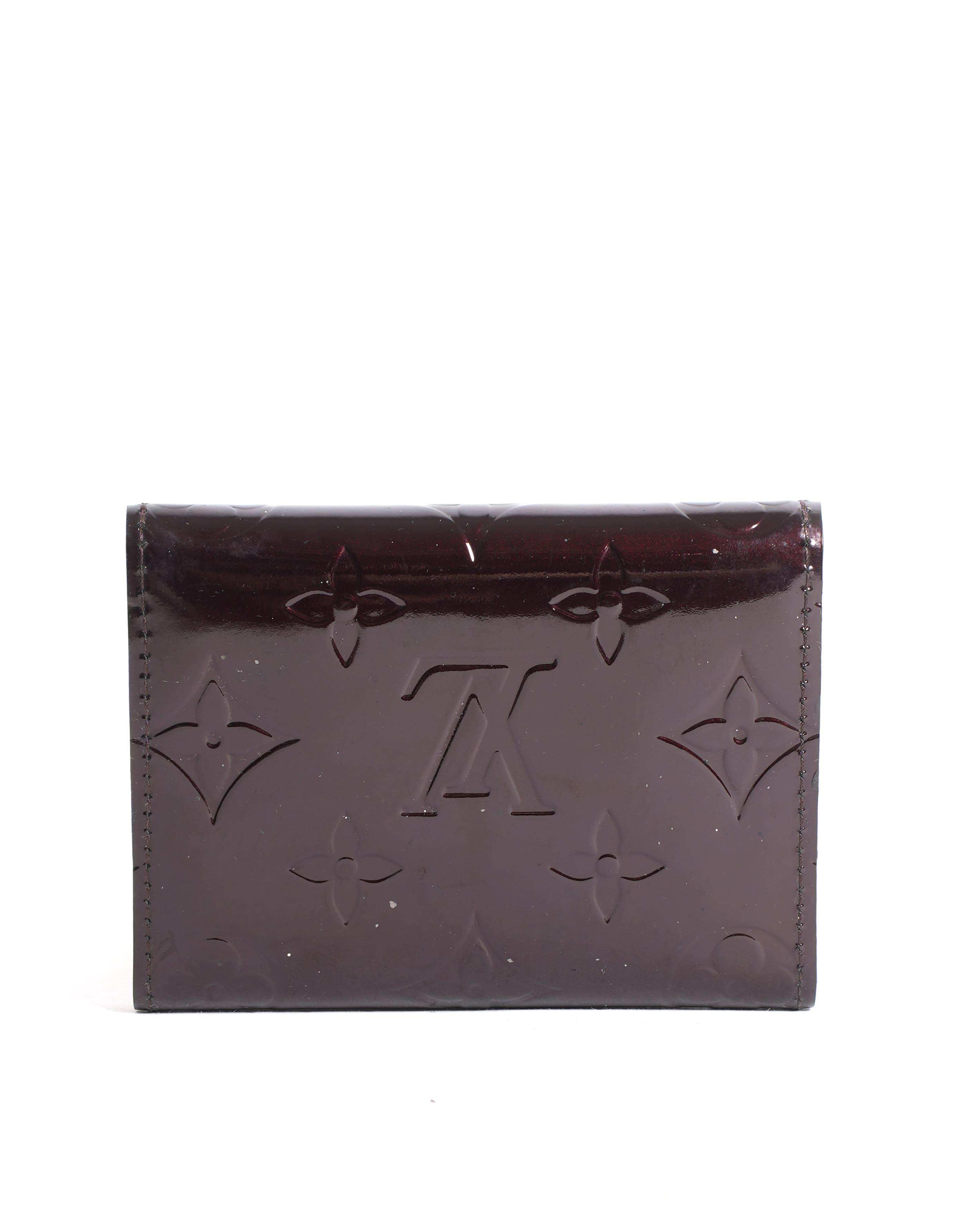Louis Vuitton Monogram Vernis Card Case in Maroon