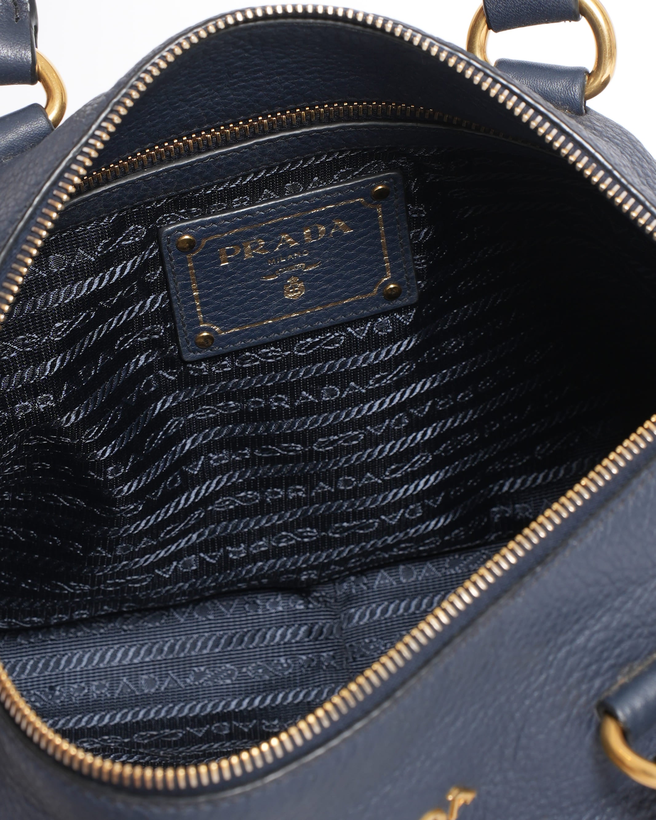 Prada Top Handle Bag With Shoulder Strap In Blue