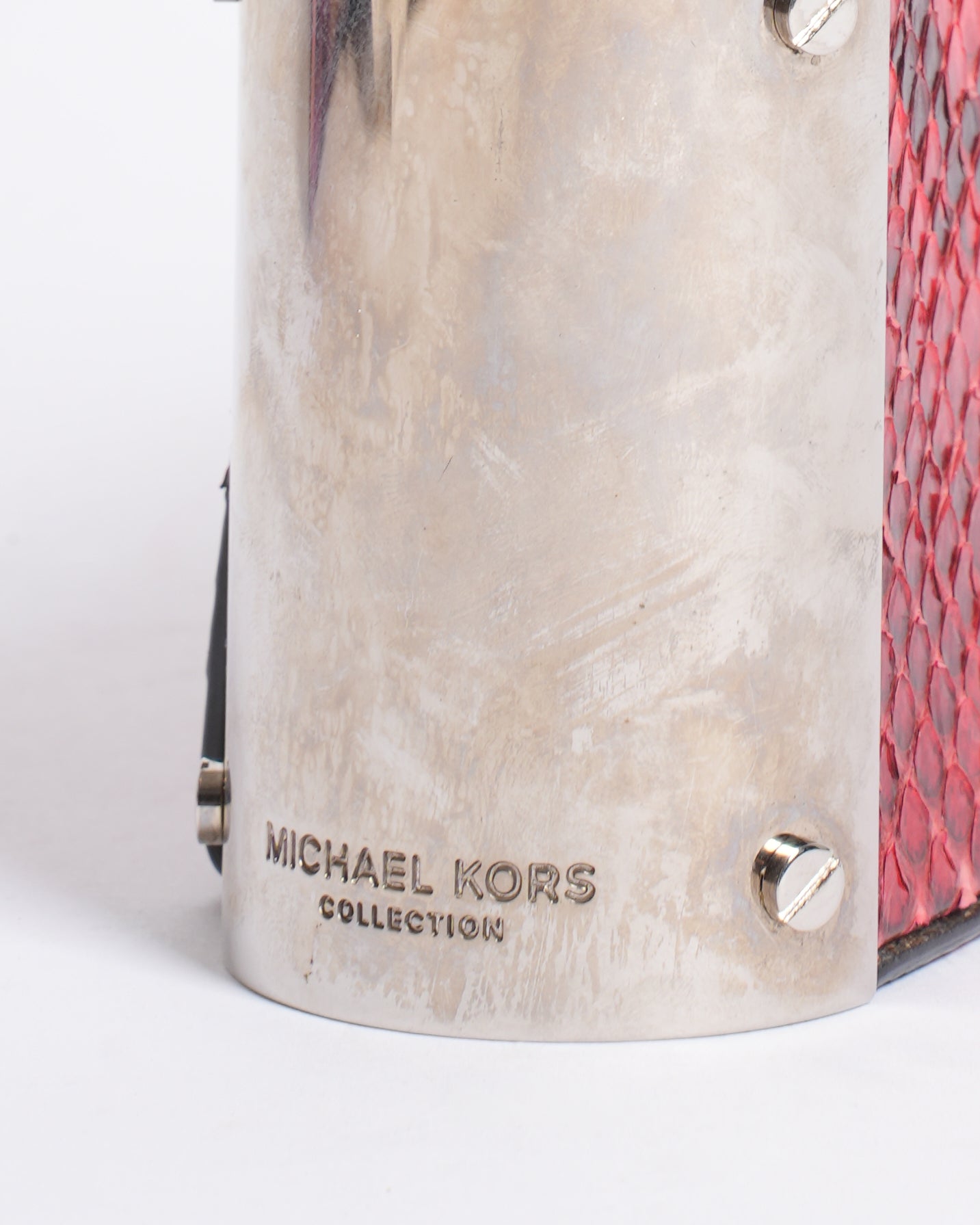 Michael Kors Python Embossed Red Clutch