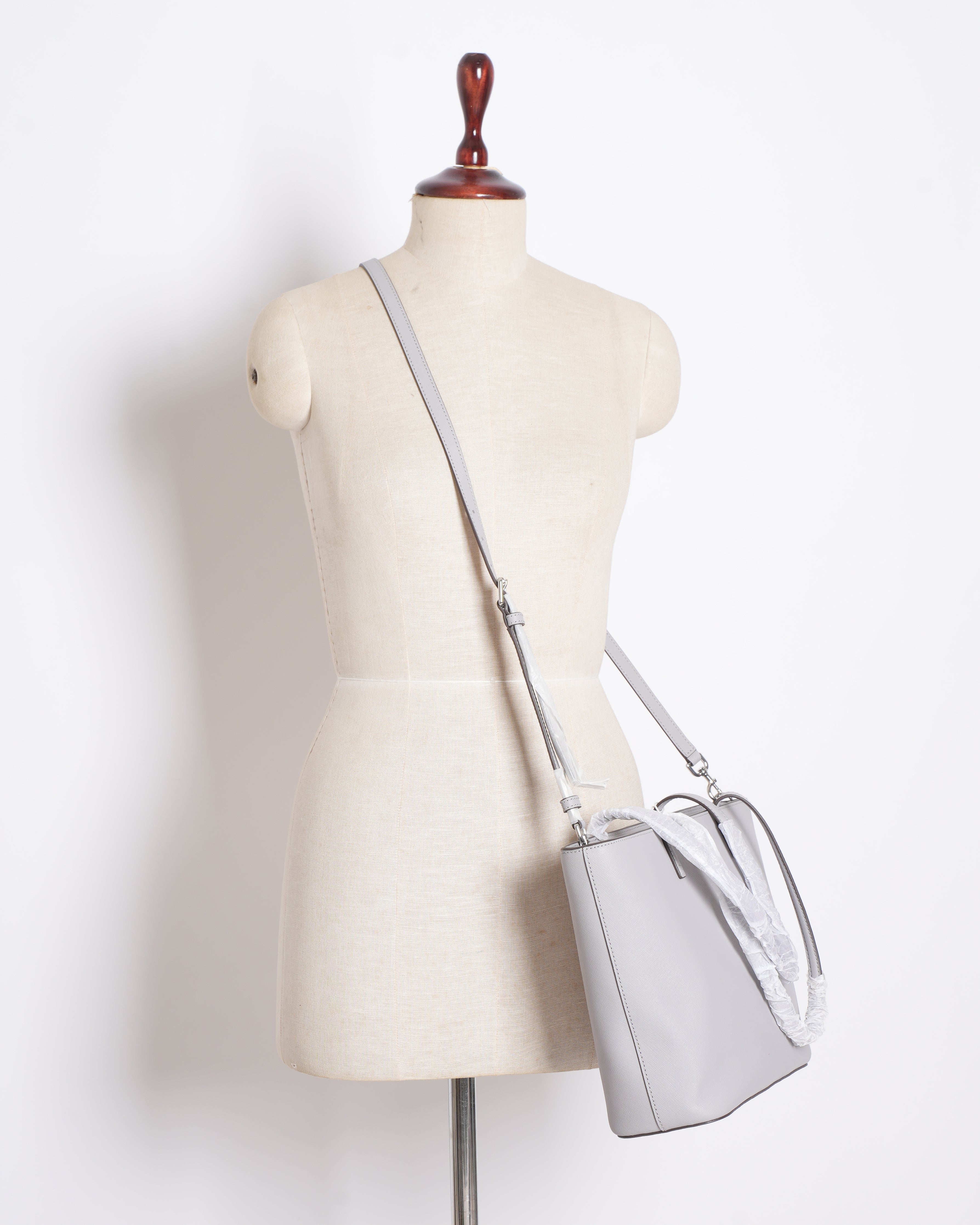 New Tory Burch Small Tote Bag in Bay Gray
