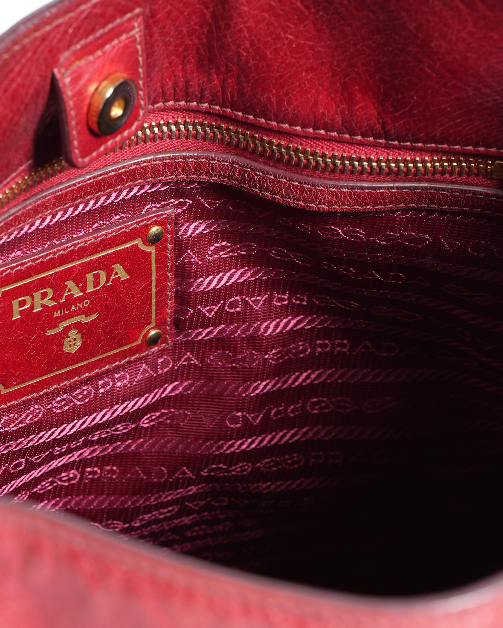Prada Logo One Shoulder Bag In Red