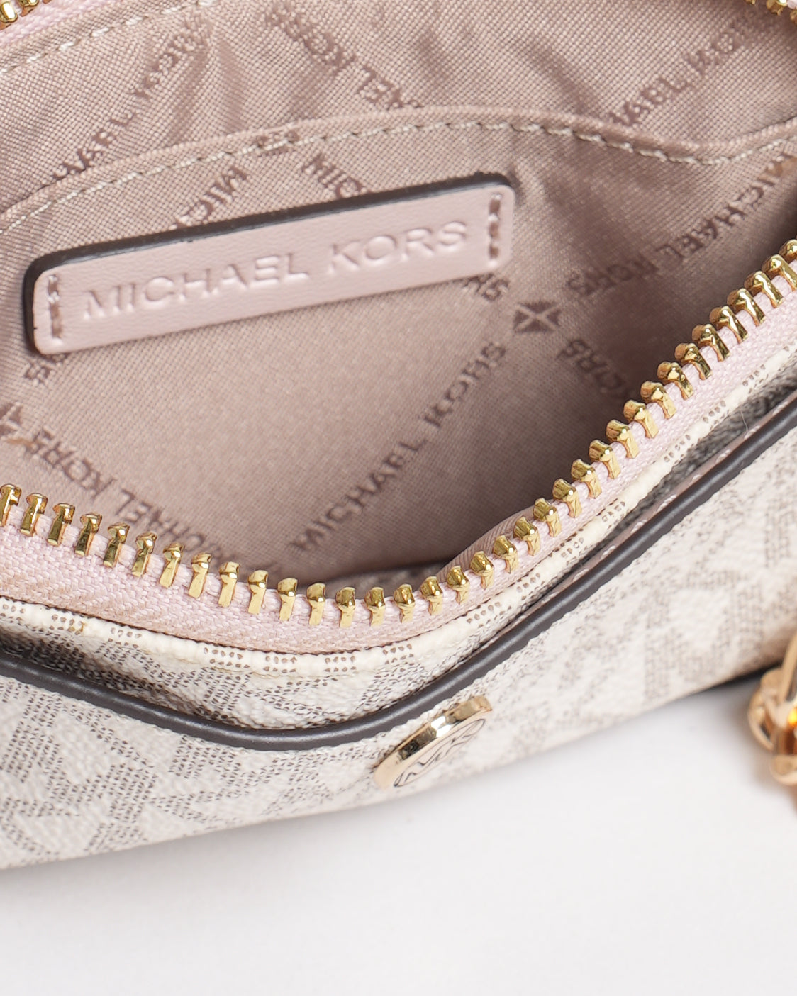 Michael Kors Medium Signature Logo Chain Wallet / Card Case