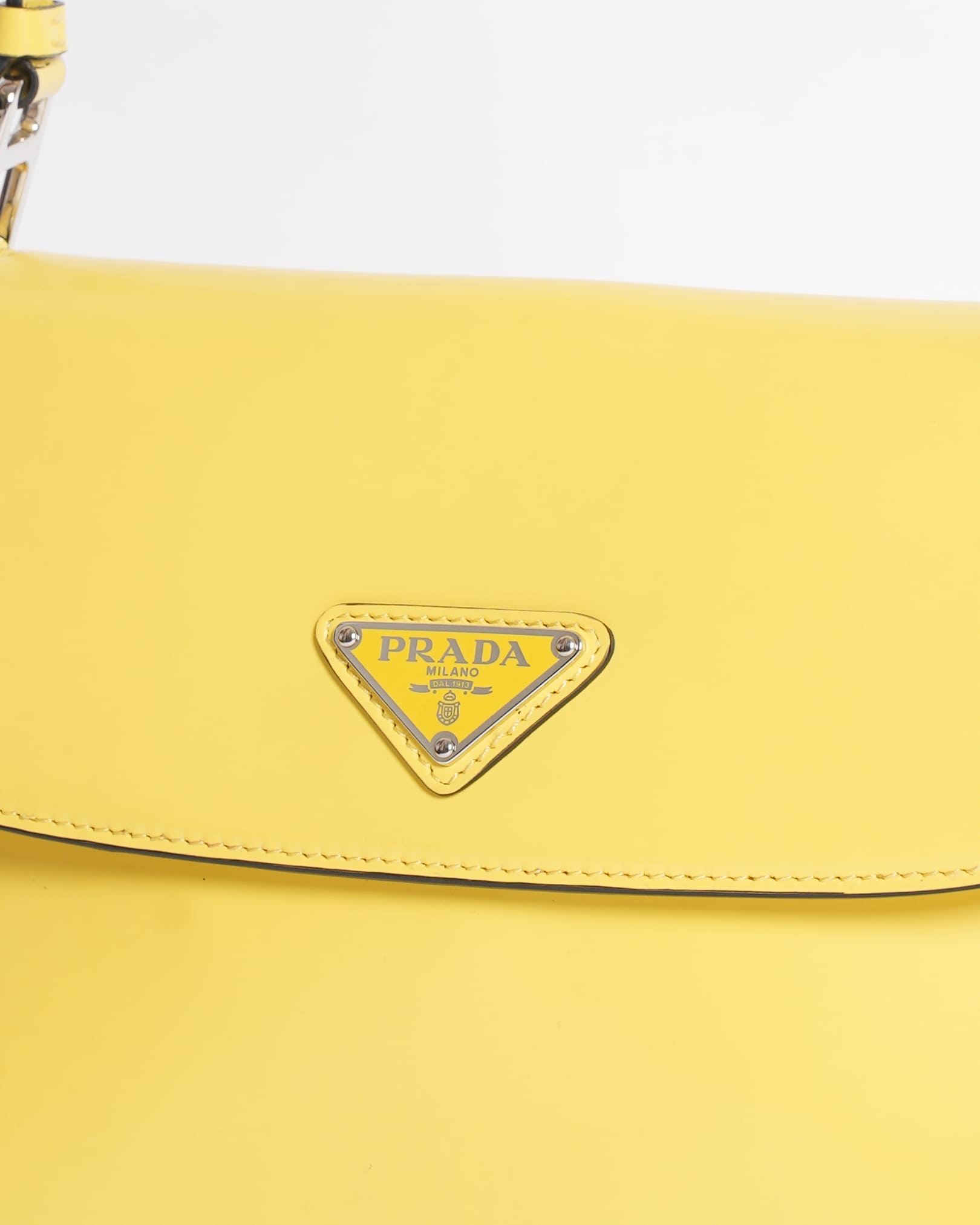 Prada Spazzolato Cleo Shoulder Bag in Yellow