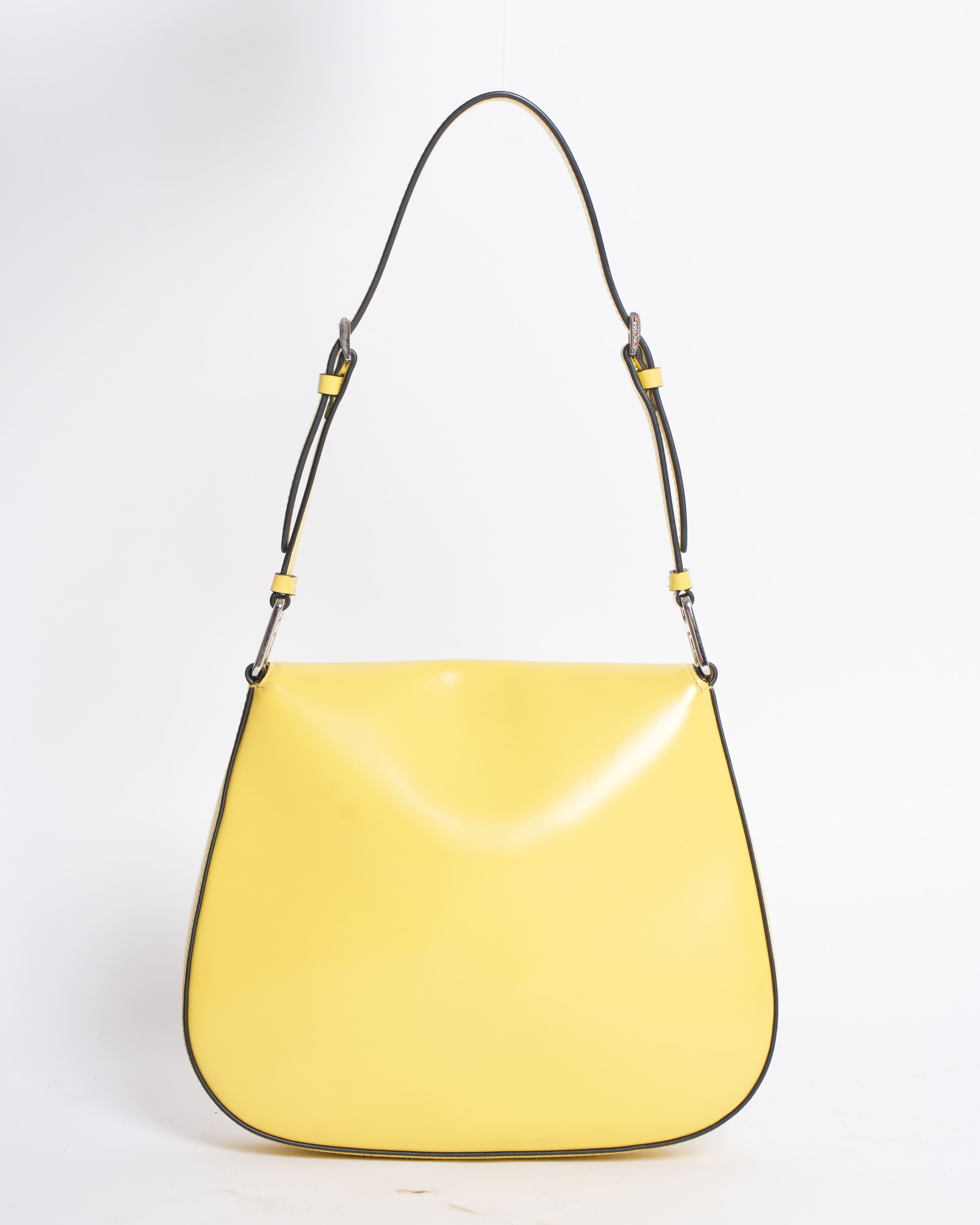 Prada Spazzolato Cleo Shoulder Bag in Yellow