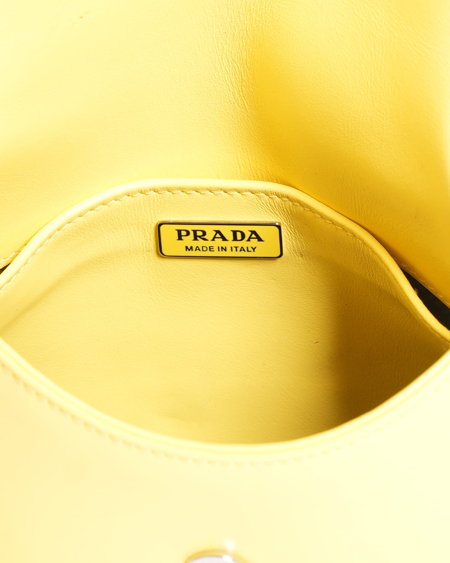 Prada Spazzolato Cleo Shoulder Bag in Yellow