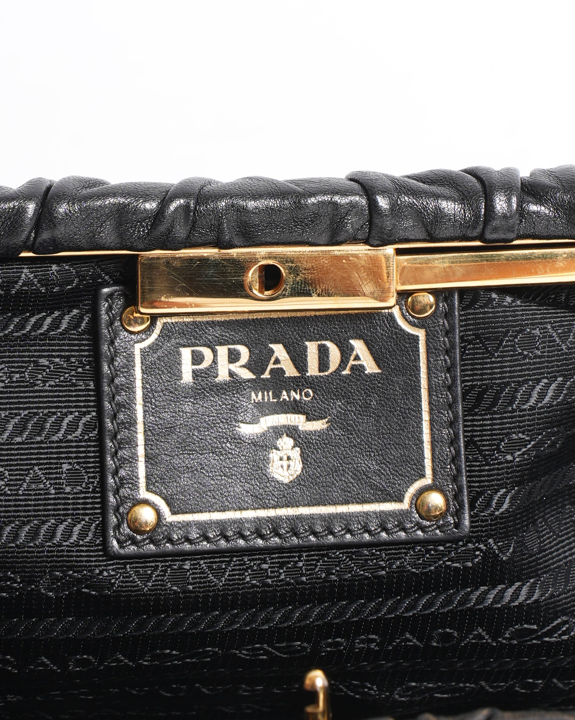 Prada Black FLap Clutch