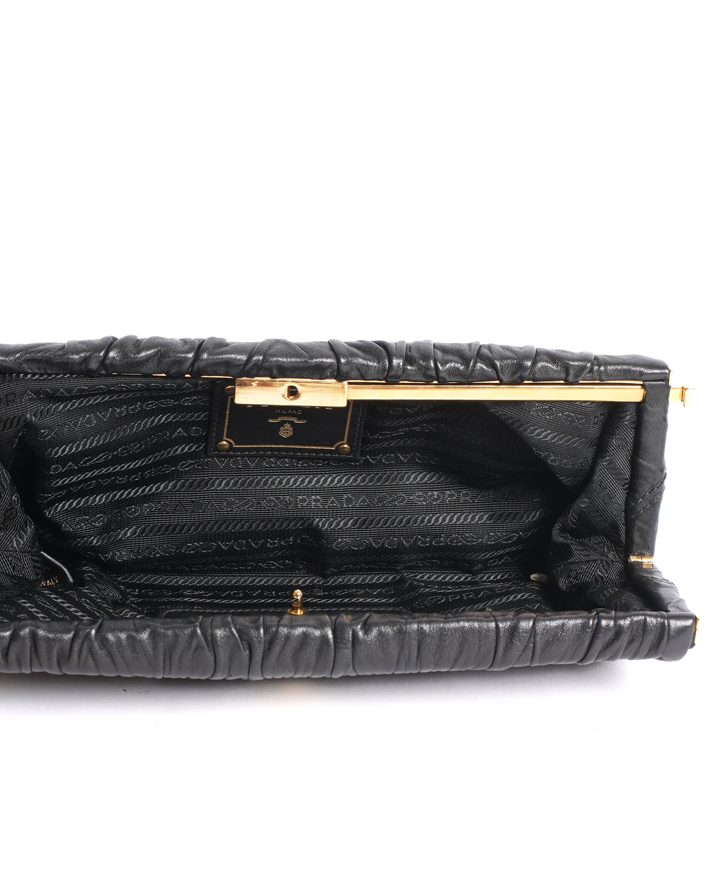 Prada Black FLap Clutch