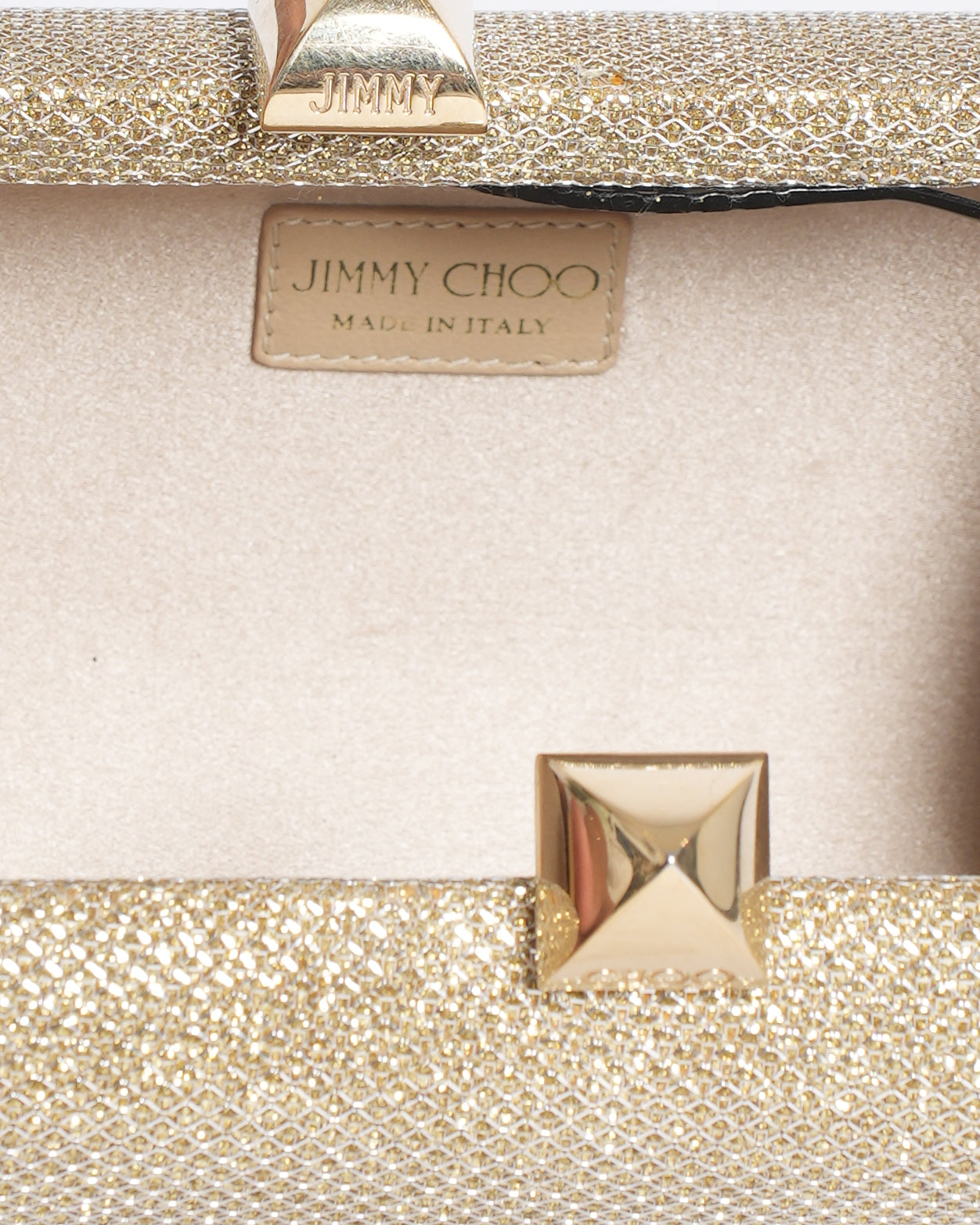 Jimmy Choo metallic small clutch