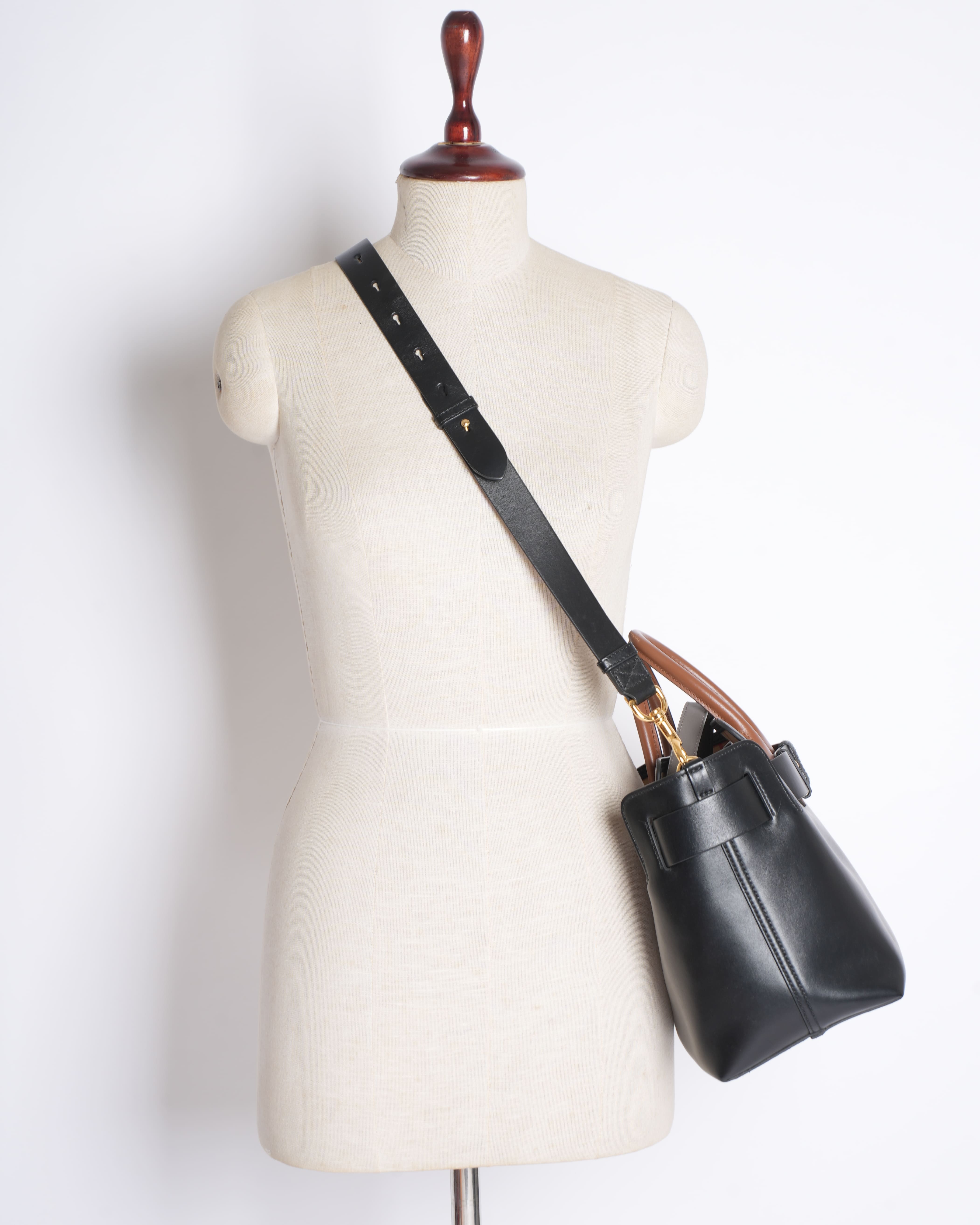 Burberry Small Triple Stud Calfskin Top Handle Bag with Shoulder Strap