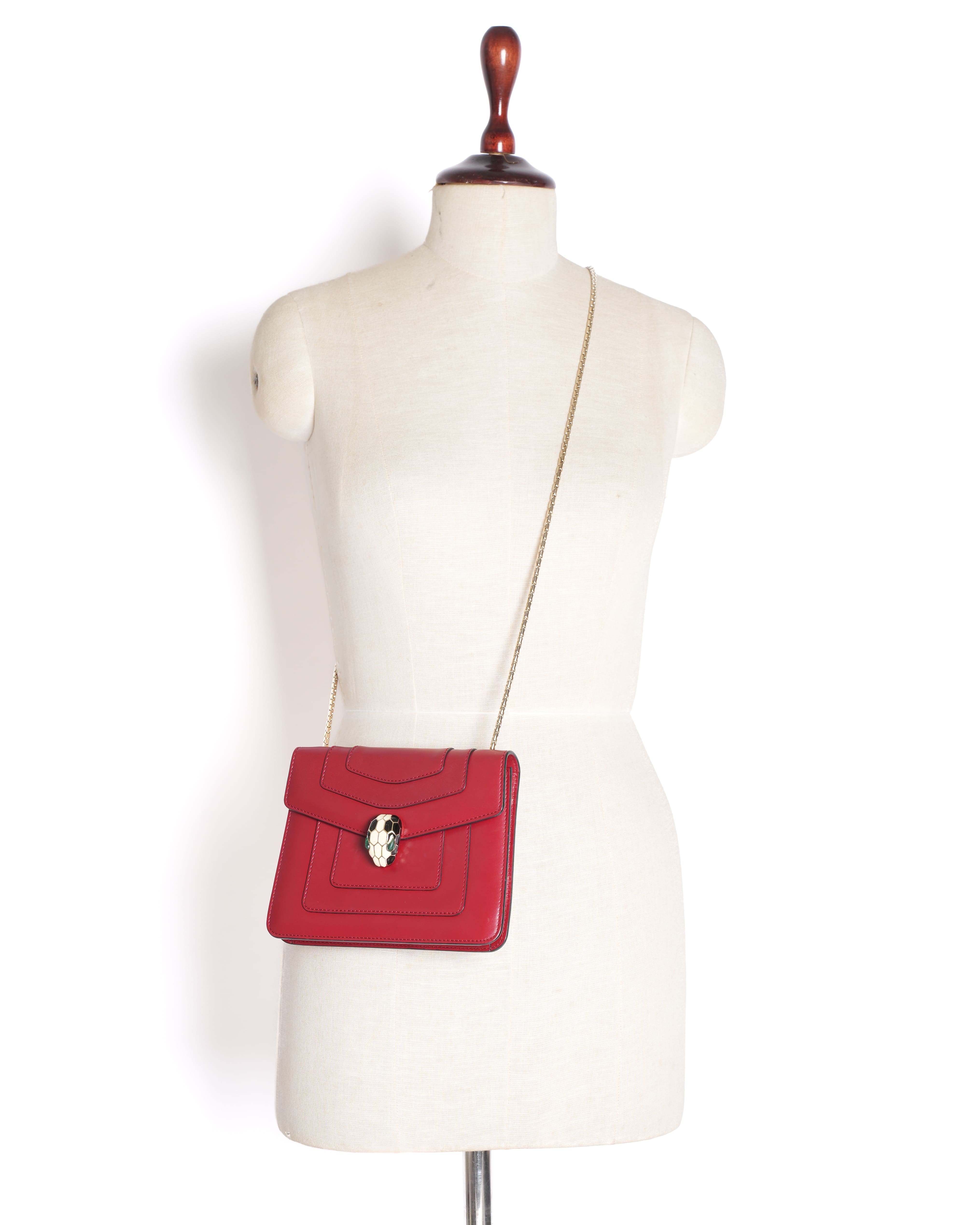 Bvlgari Serpenti Shoulder Bag in Red