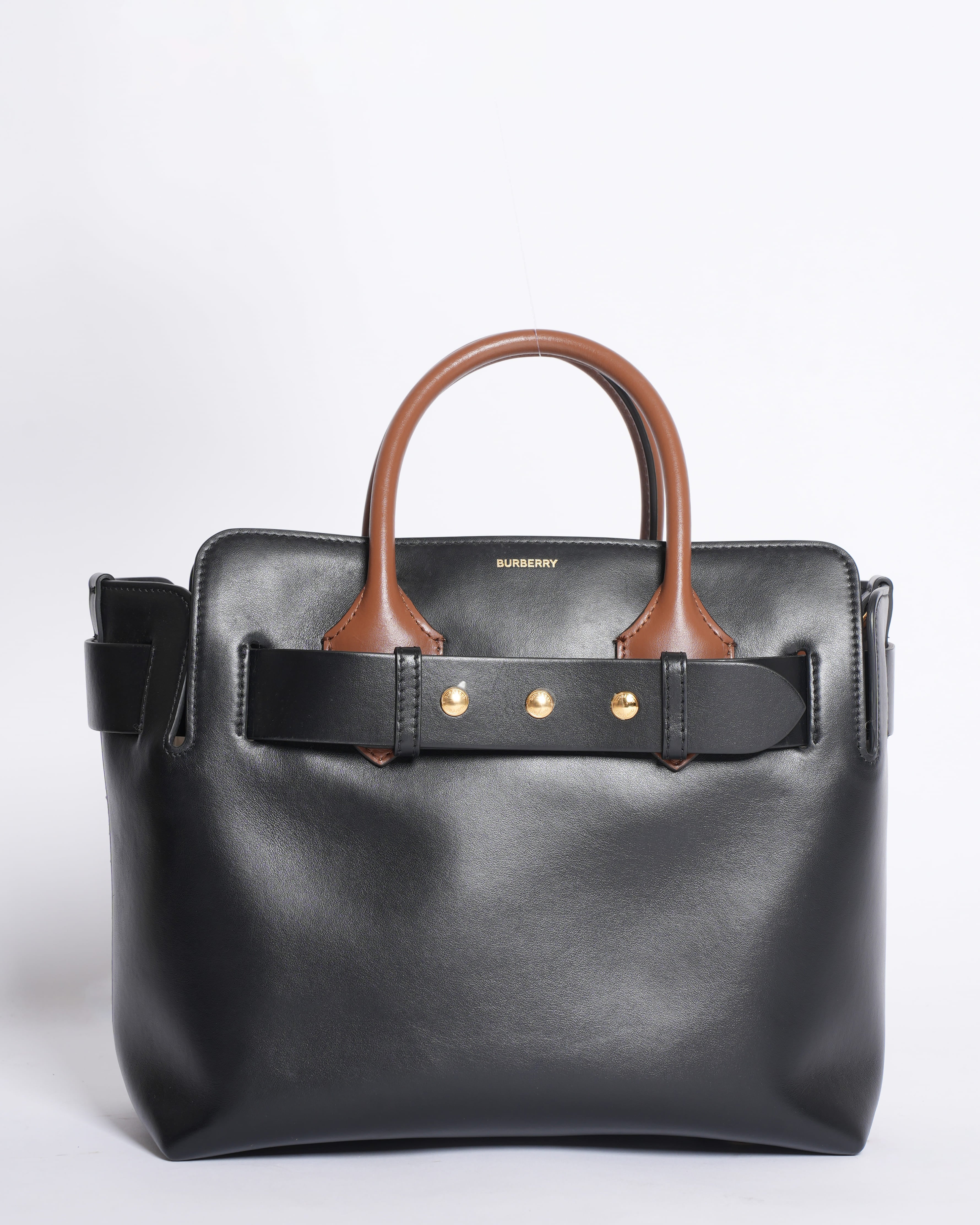 Burberry Small Triple Stud Calfskin Top Handle Bag with Shoulder Strap