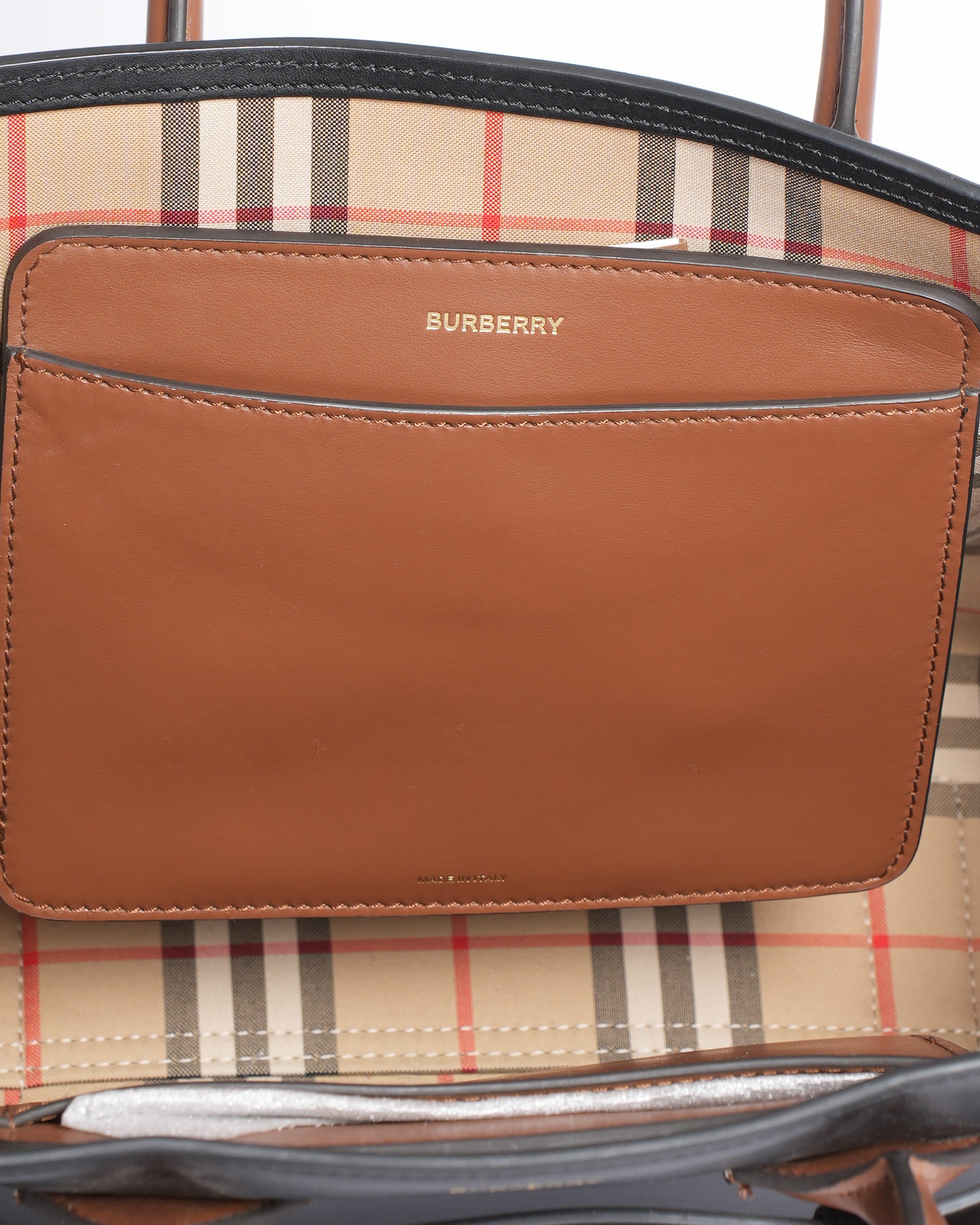 Burberry Small Triple Stud Calfskin Top Handle Bag with Shoulder Strap