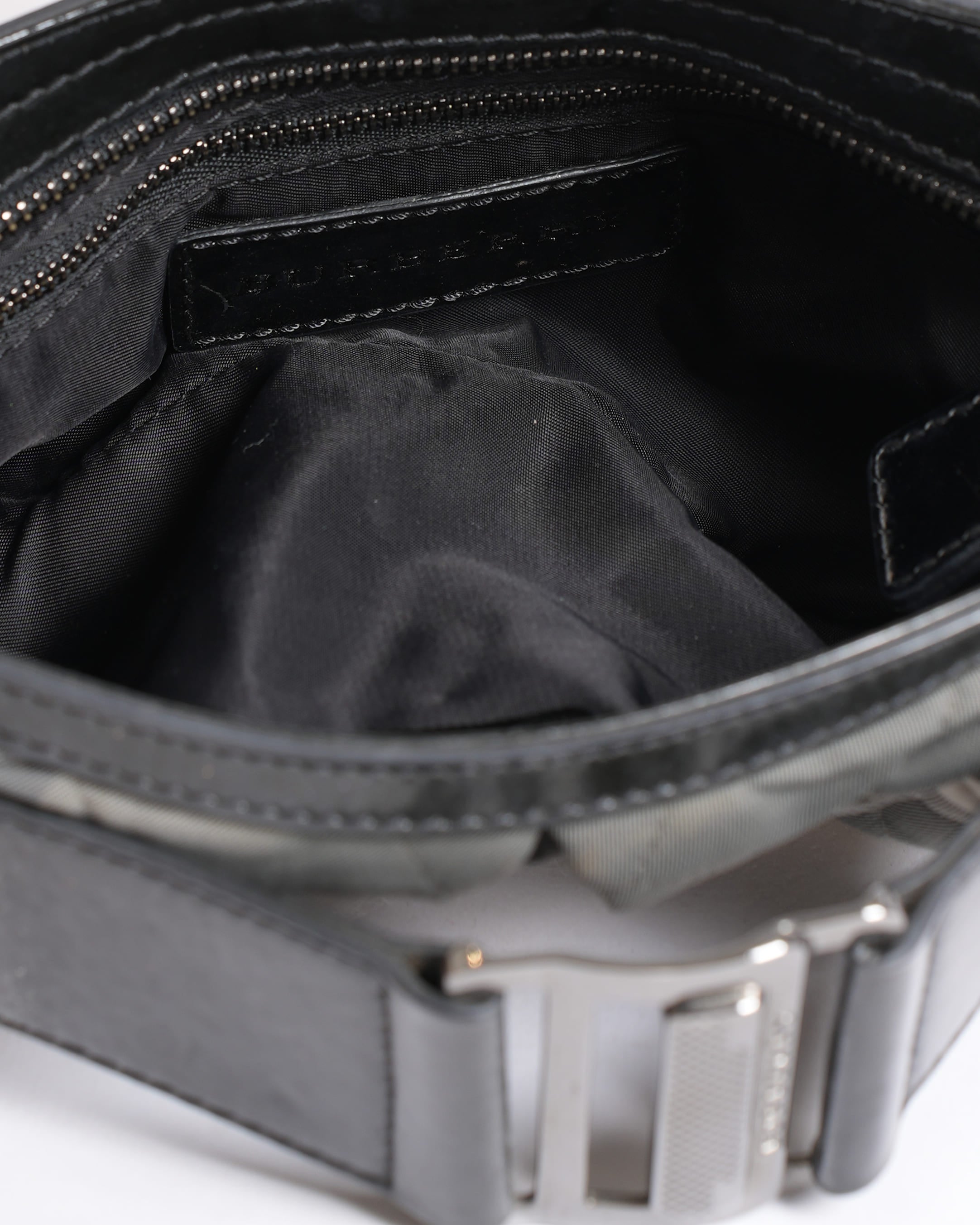 Burberry Small Shoulder Bag in Checkered Canvas & Leather