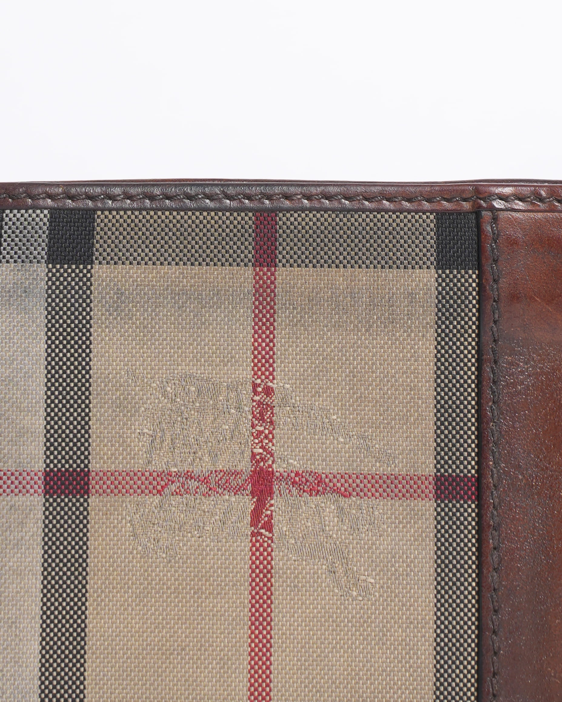 Burberry bifold checkered canvas wallet