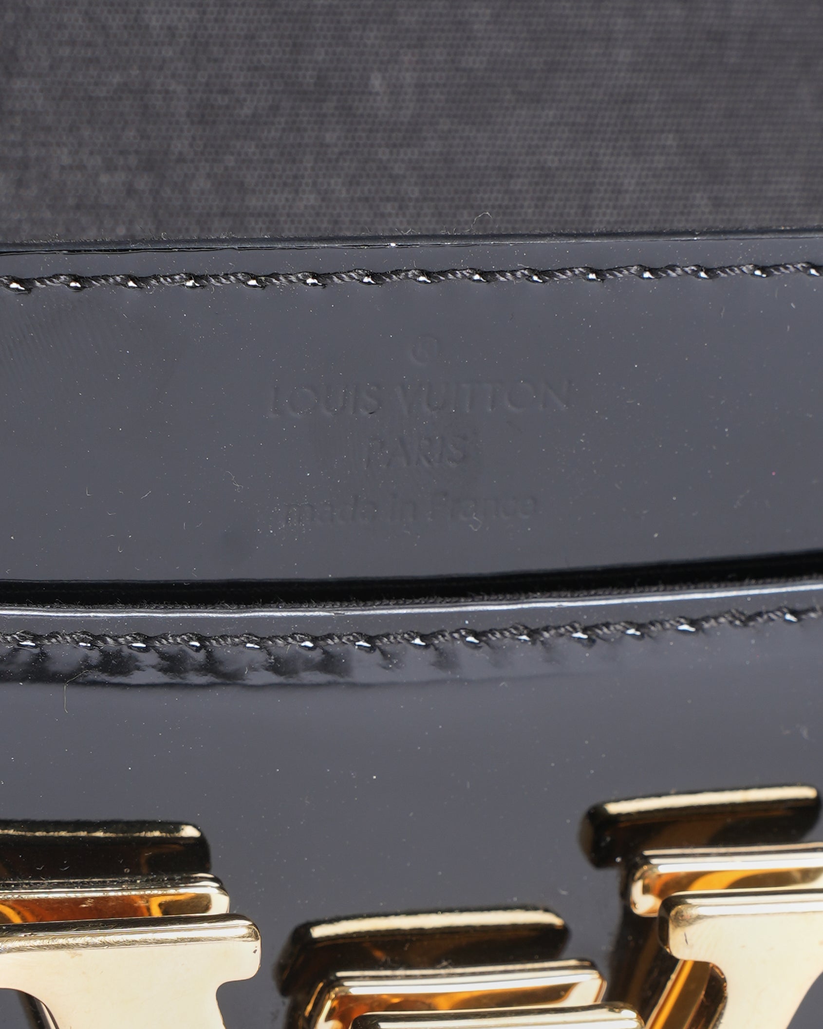 Louis Vuitton Black Patent Leather Cjaon Louis Shoulder Bag