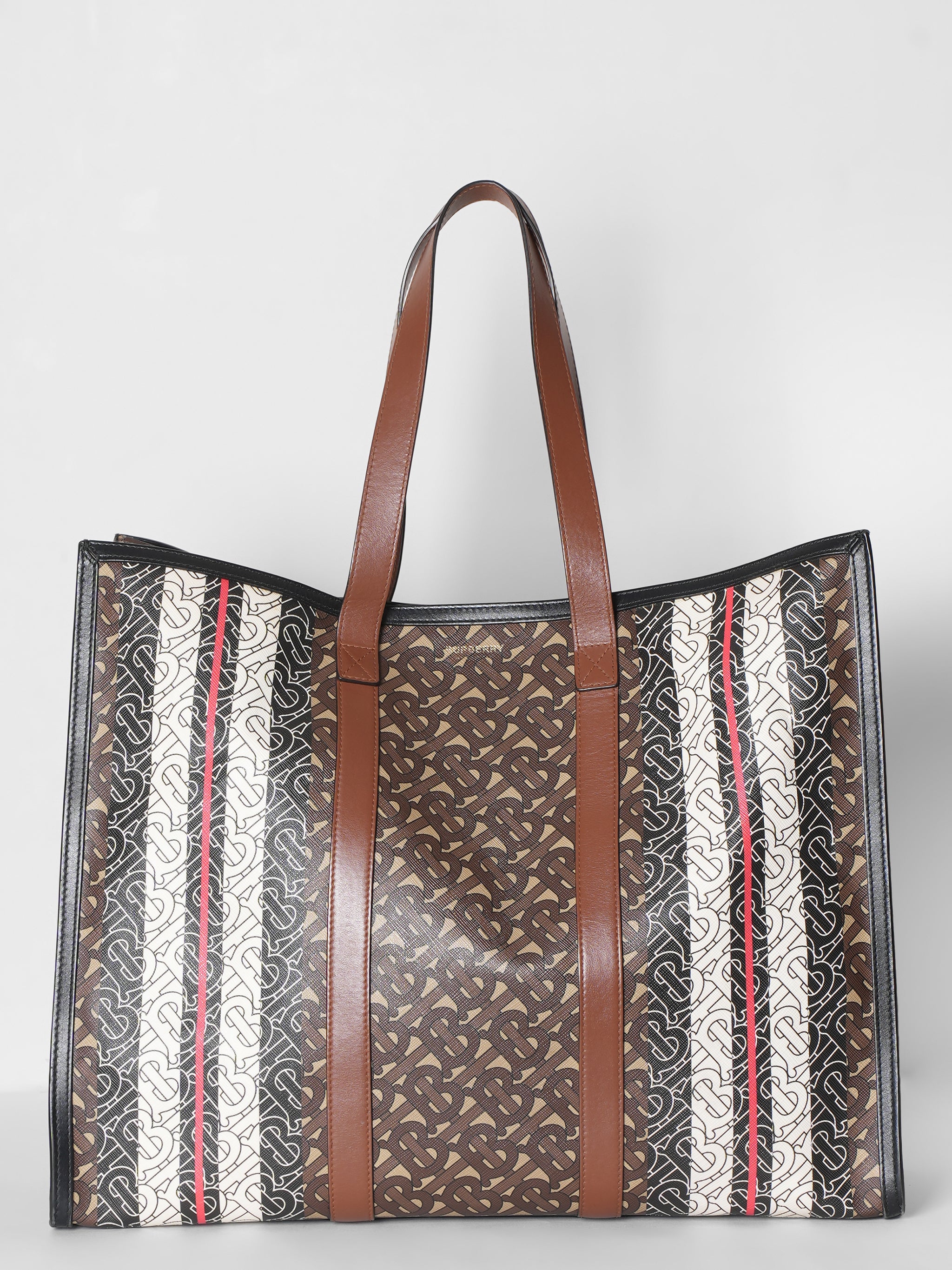 Burberry Open Tote Monogram E Canvas