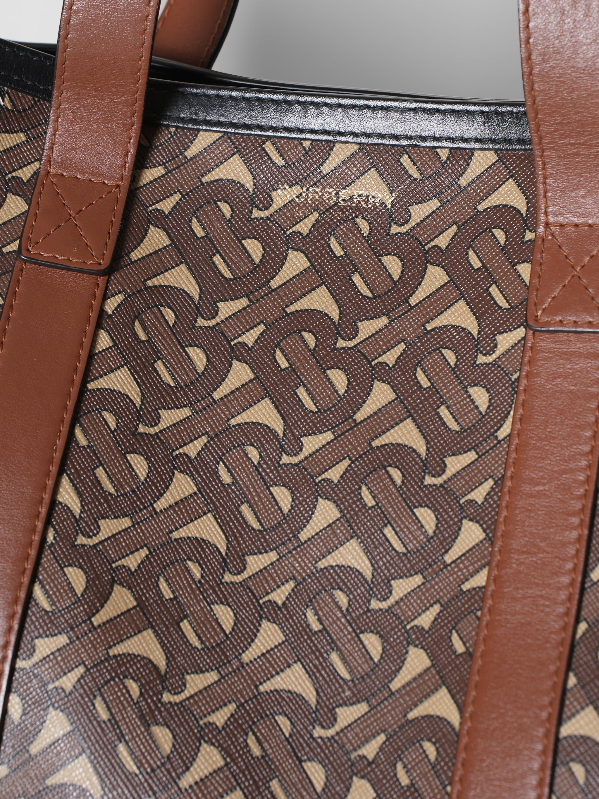 Burberry Open Tote Monogram E Canvas